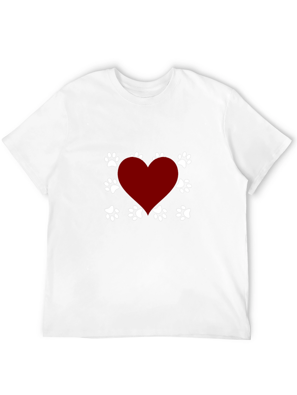 Dog Lover Heart Paw Print T-Shirt