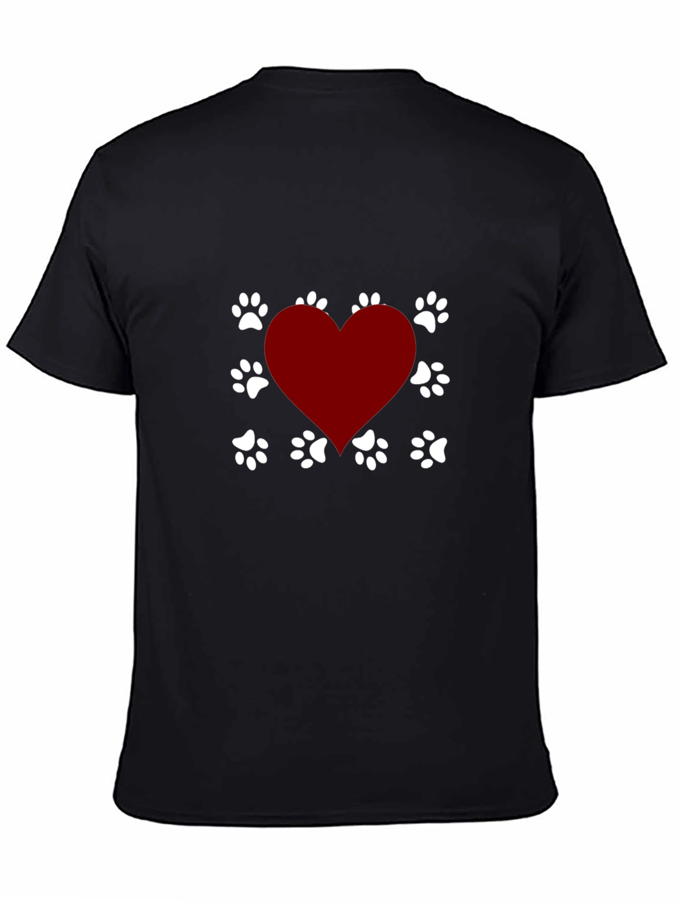 Dog Lover Heart Paw Print T-Shirt