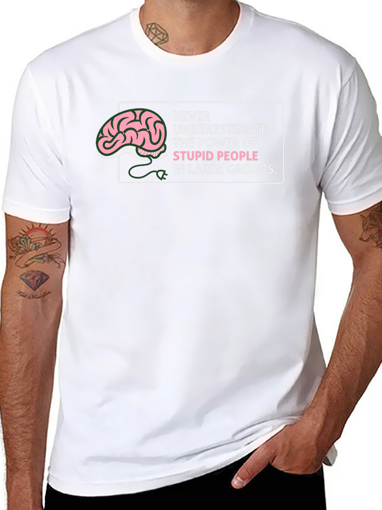 Humorous Stupid People Graphic Tee