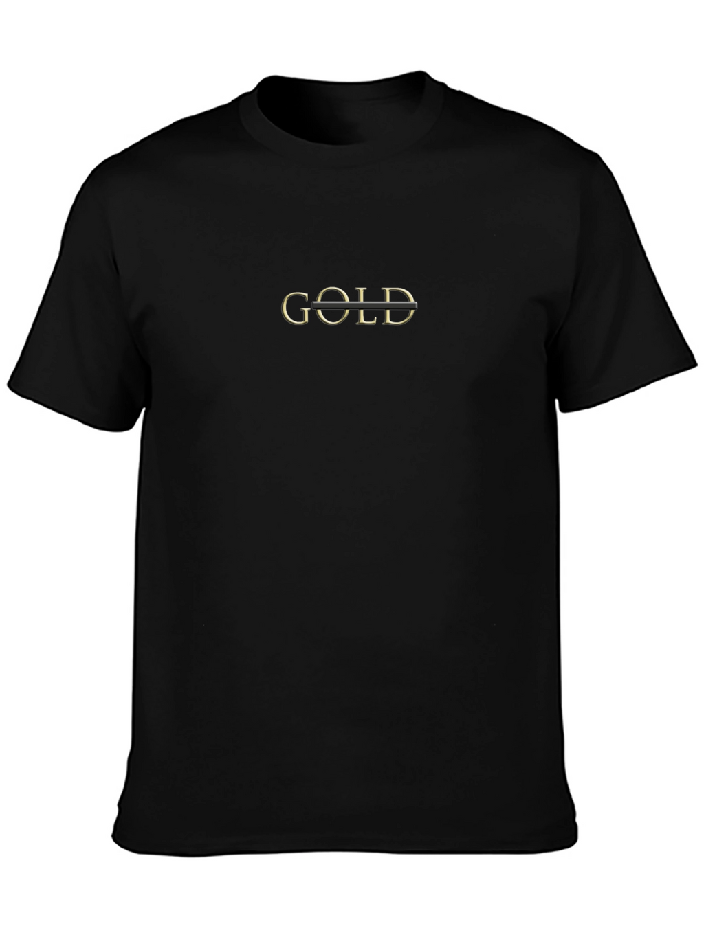 Gold Graphic Print Black T-Shirt