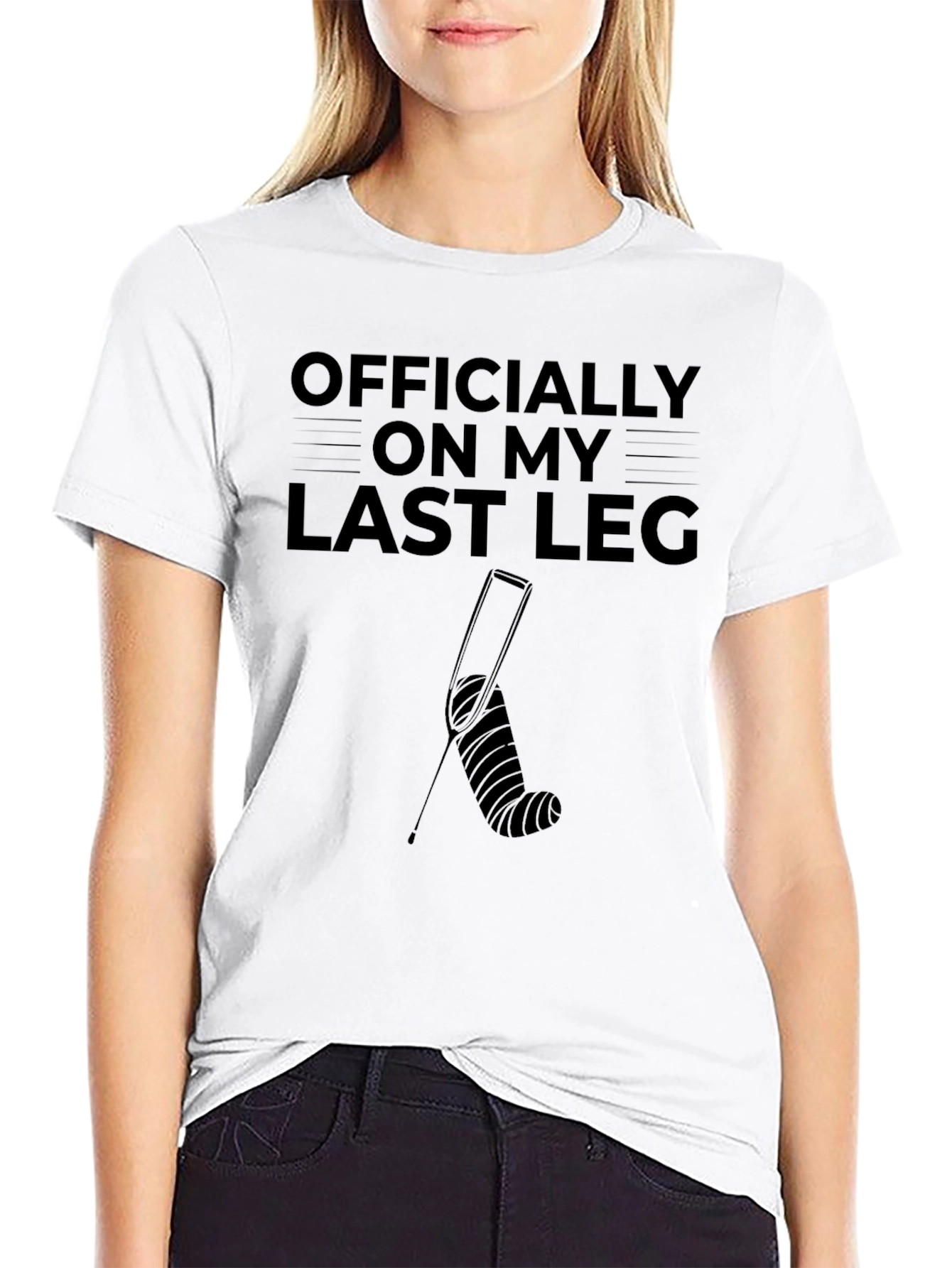 Officially On My Last Leg Funny Broken Leg T-Shirt