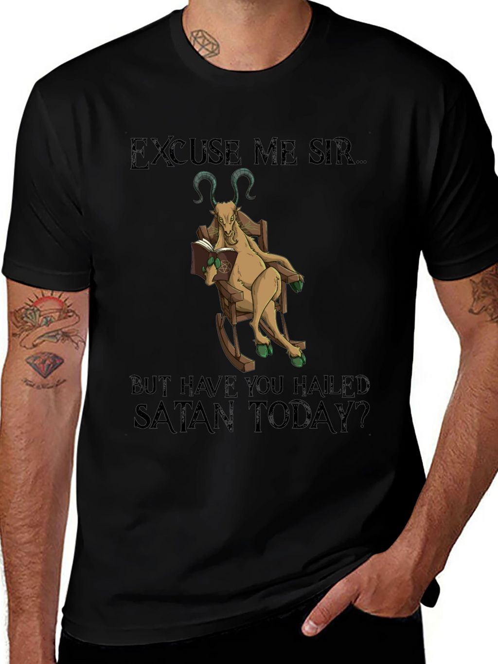 Excuse Me Sir Satan Goat T-Shirt