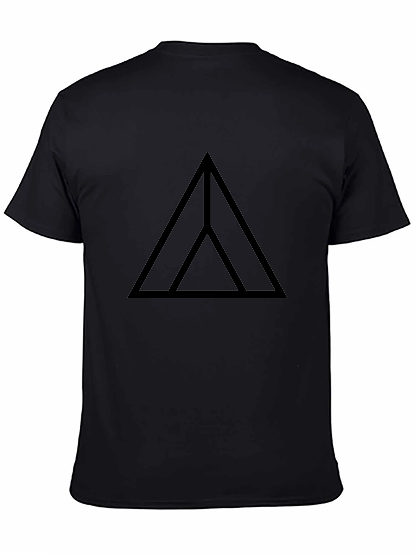 Minimalist Triangle Graphic T-Shirt - Black