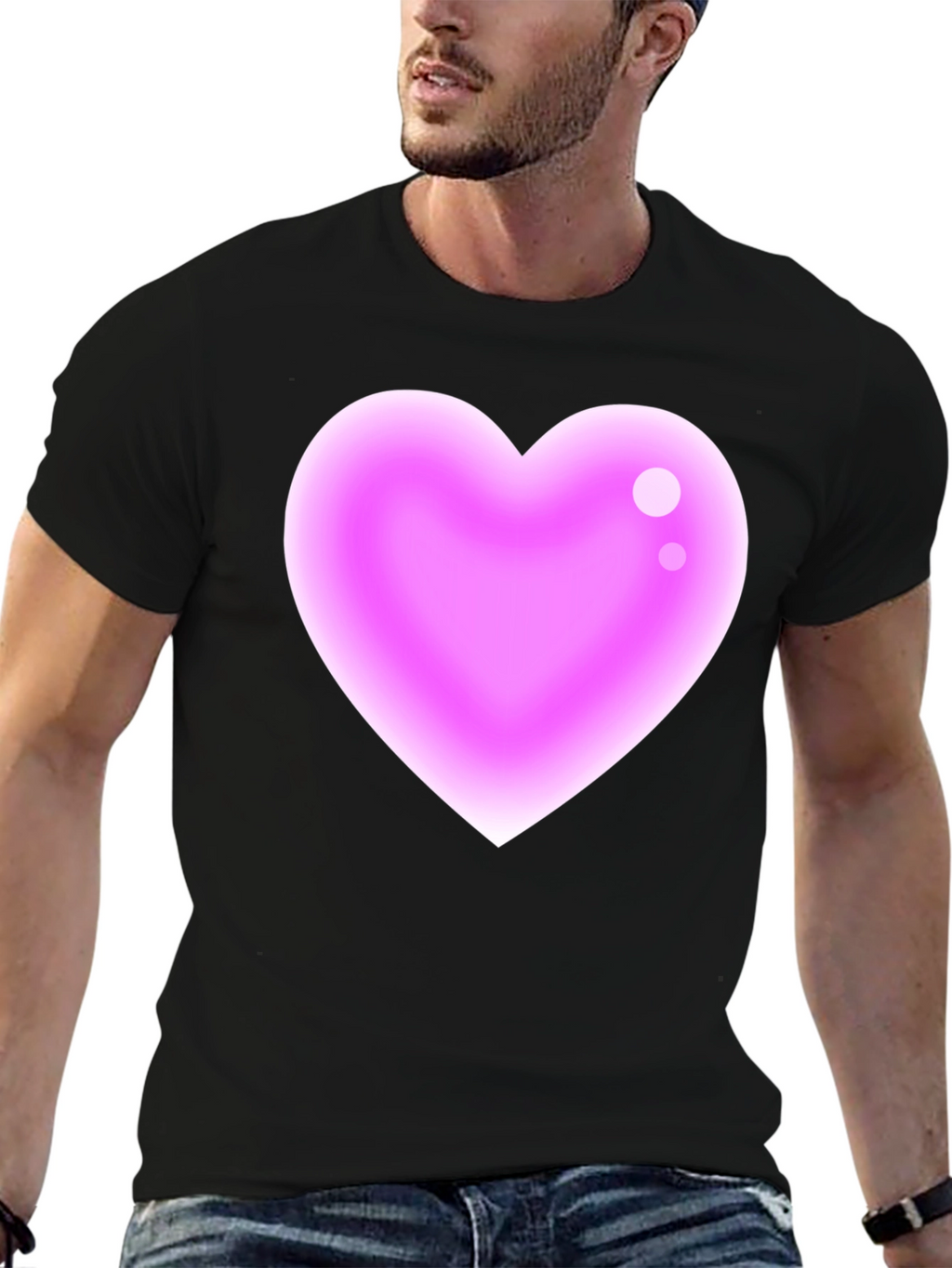 Heart Graphic Black T-Shirt