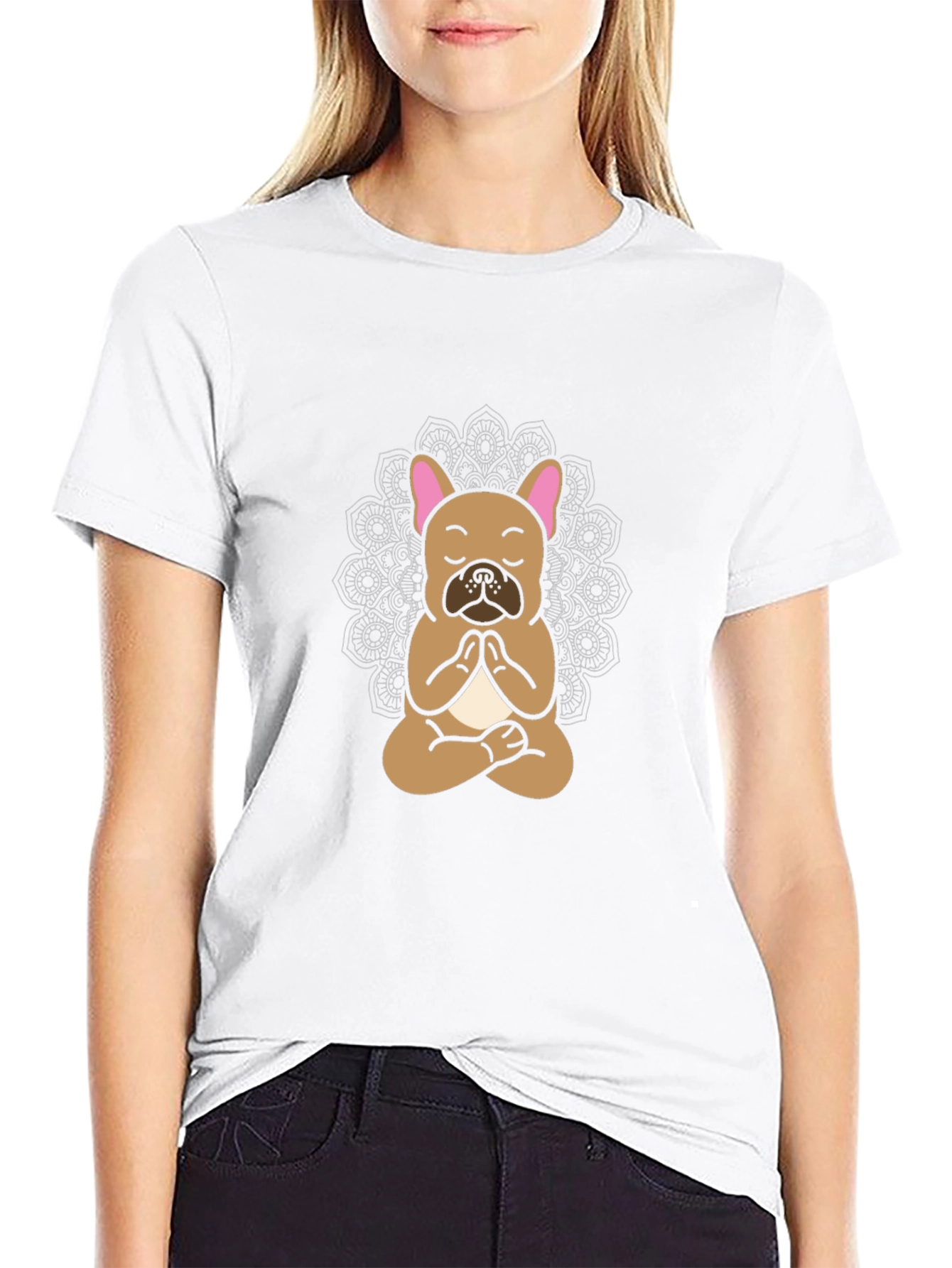 Meditating French Bulldog Graphic Tee