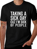 Sick of People Black Graphic Tee