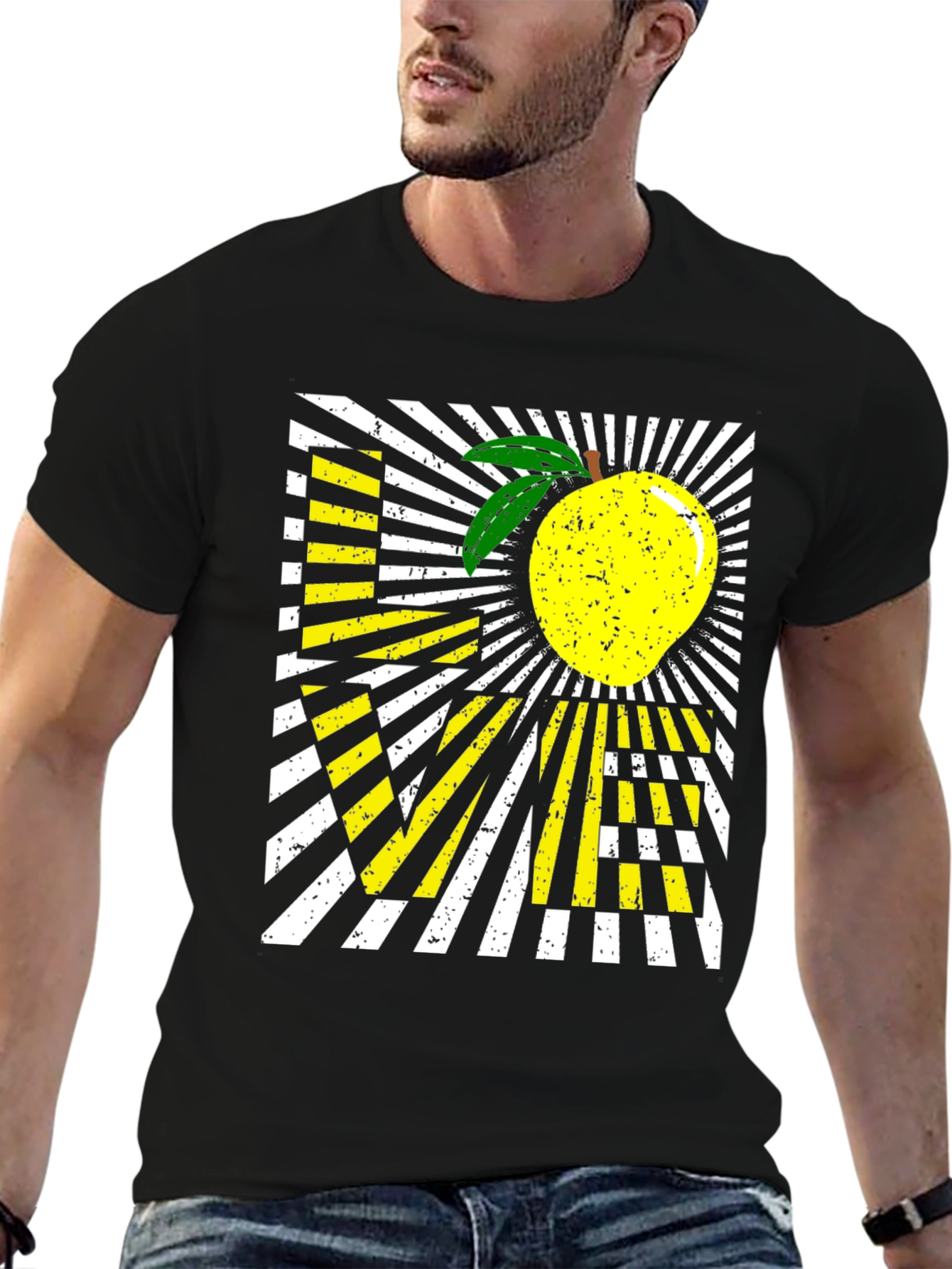 Love Mango Graphic T-Shirt - Black Cotton Blend
