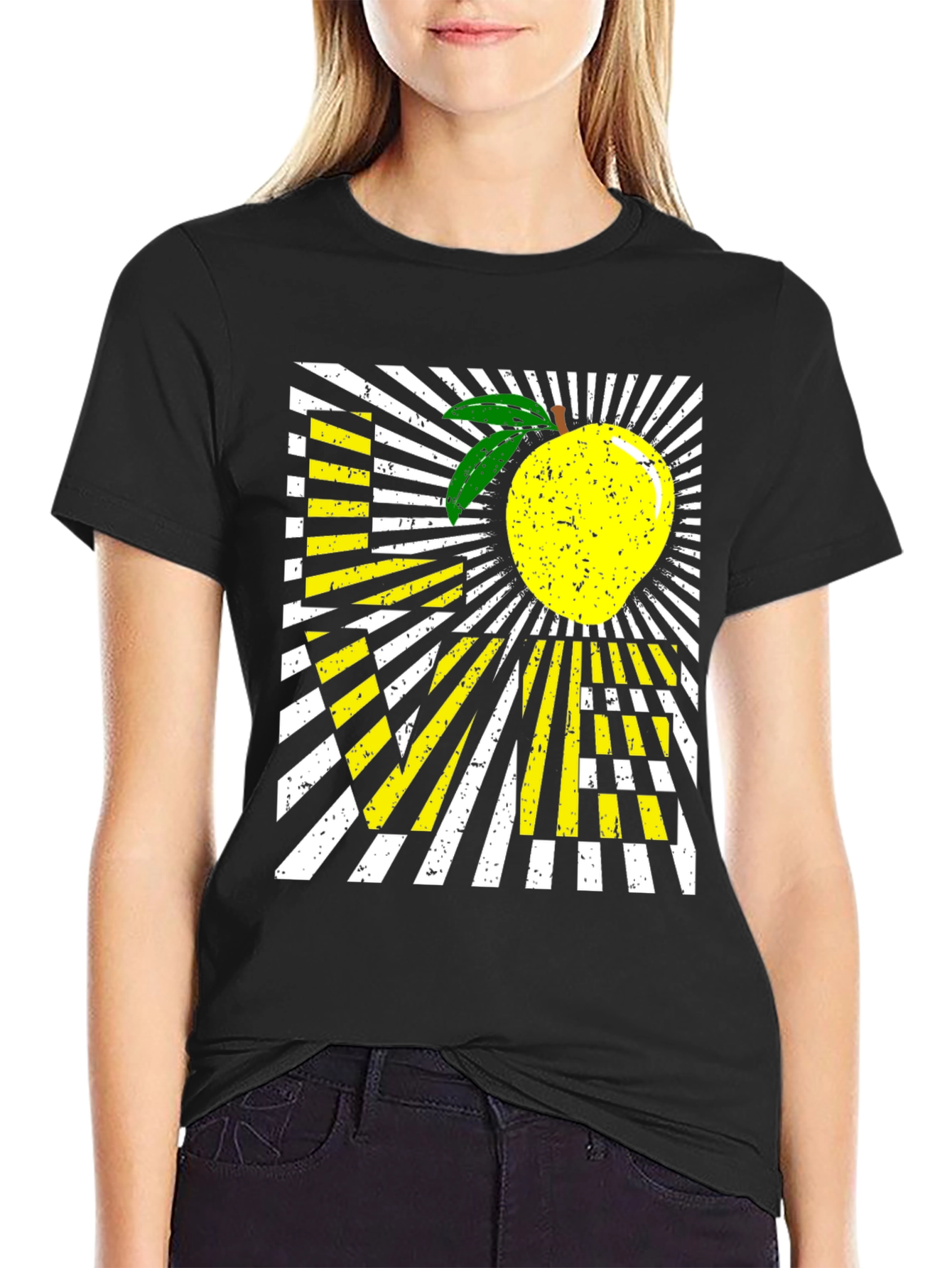 Love Mango Graphic T-Shirt - Black Cotton Blend