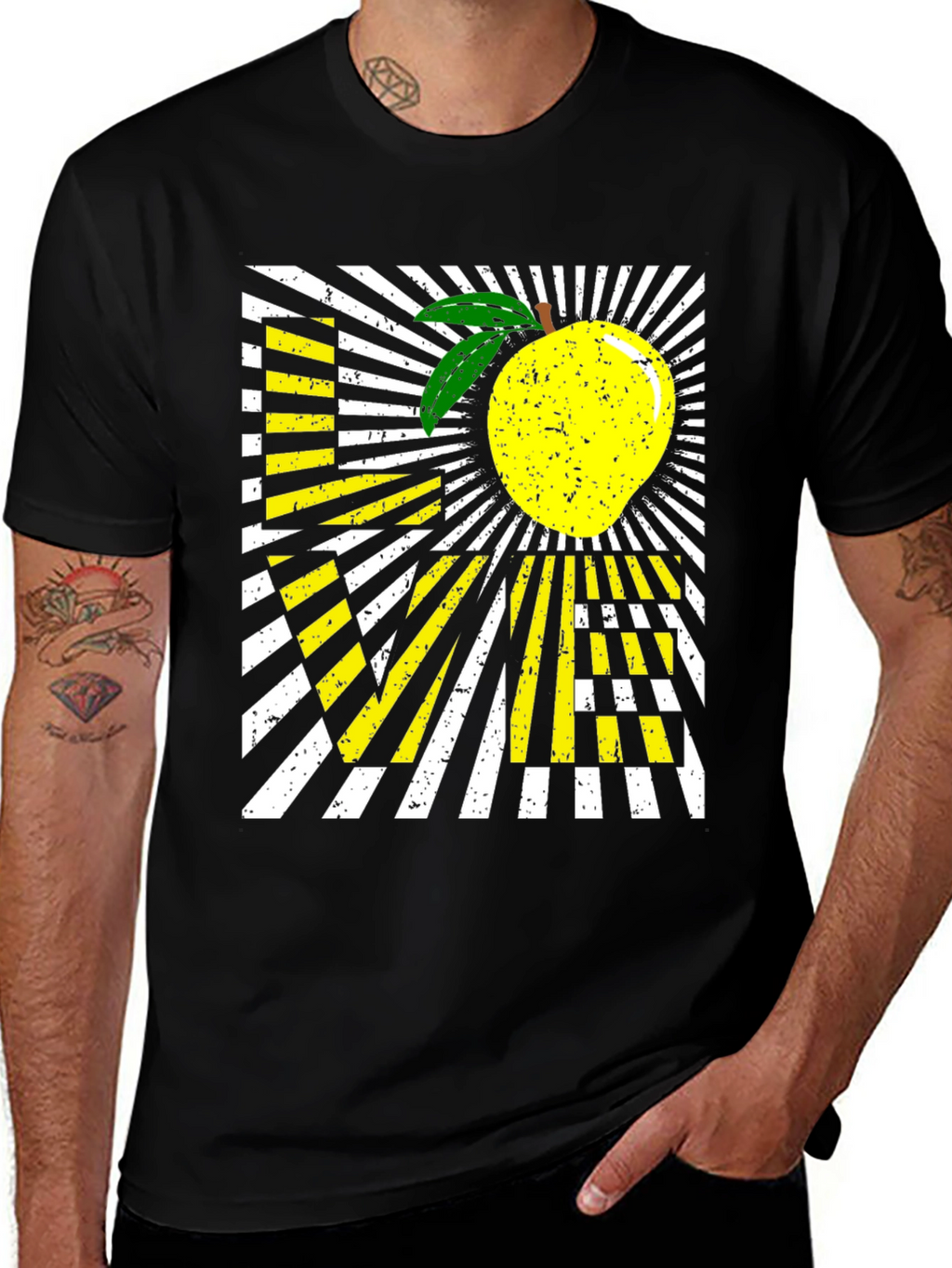 Love Mango Graphic T-Shirt - Black Cotton Blend