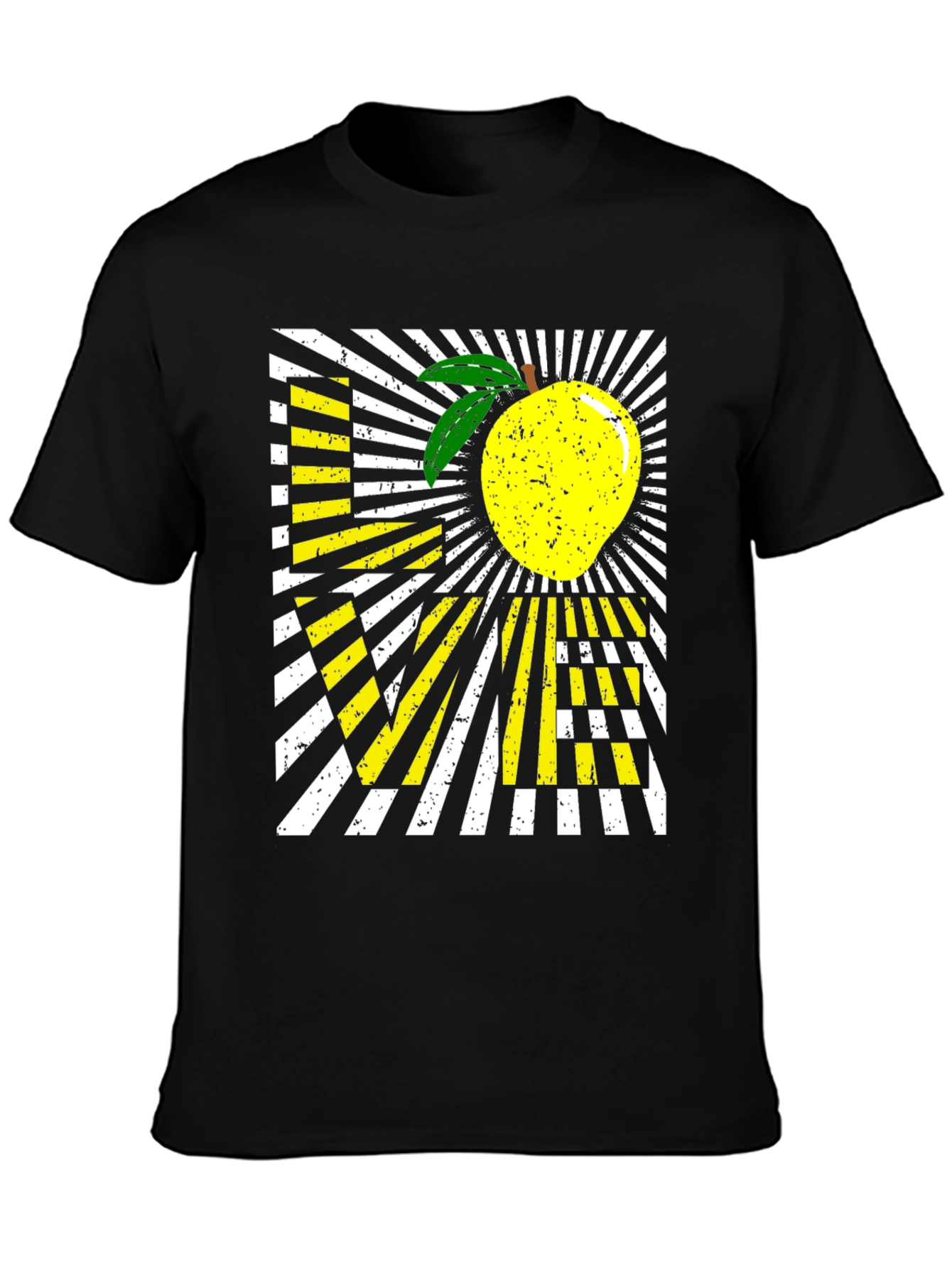 Love Mango Graphic T-Shirt - Black Cotton Blend