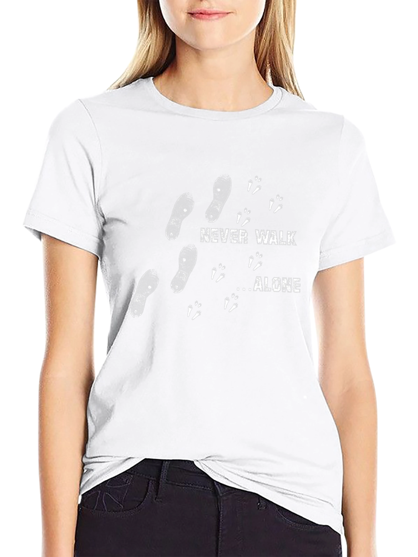 Never Walk Alone Graphic Black T-Shirt