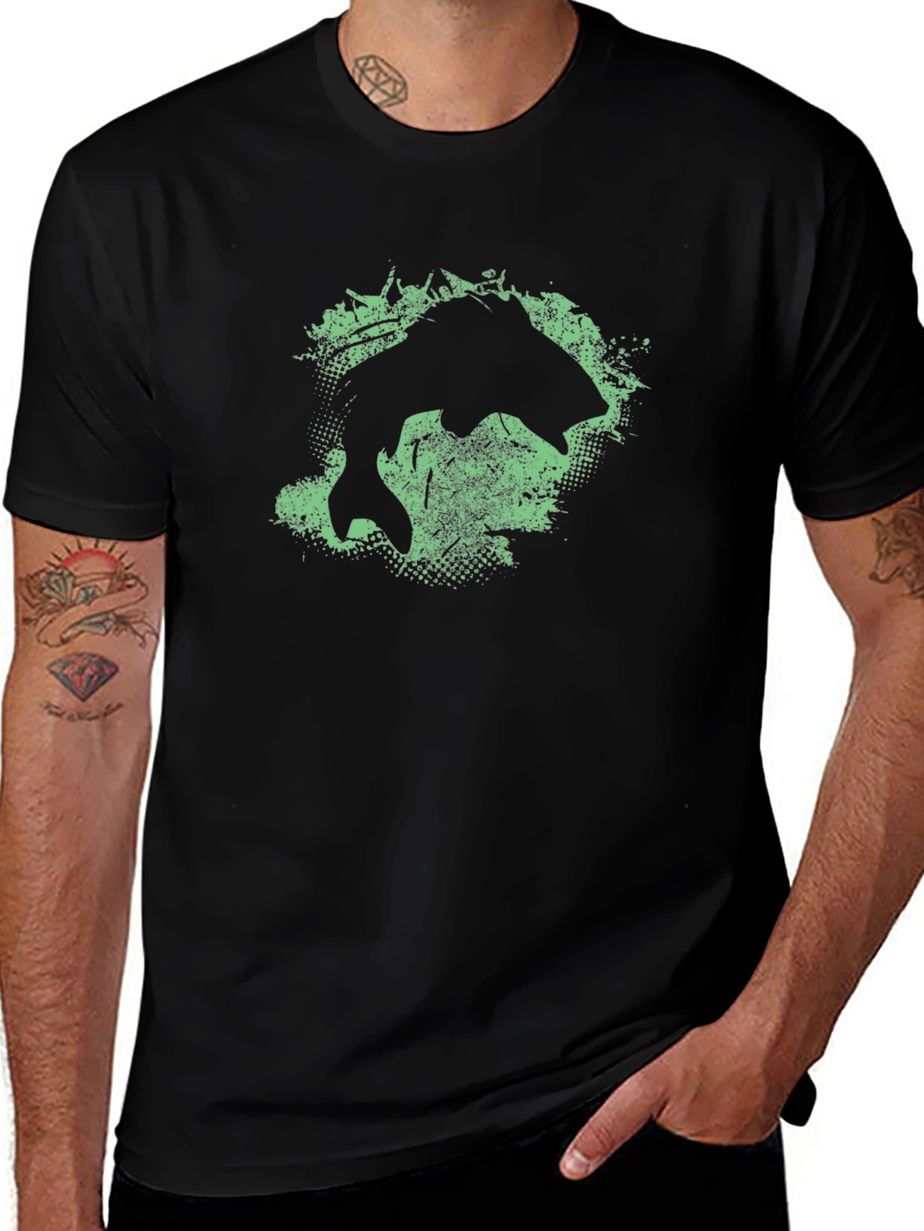 Fishing Graphic T-Shirt - Black Tee