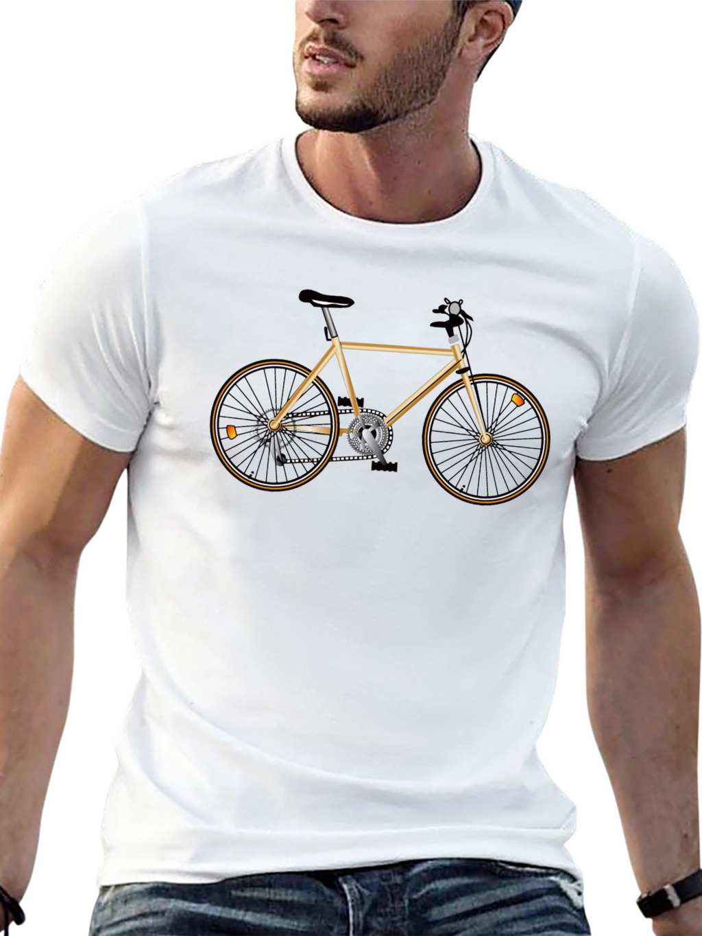 Mens Graphic T-Shirt with Bicycle Design