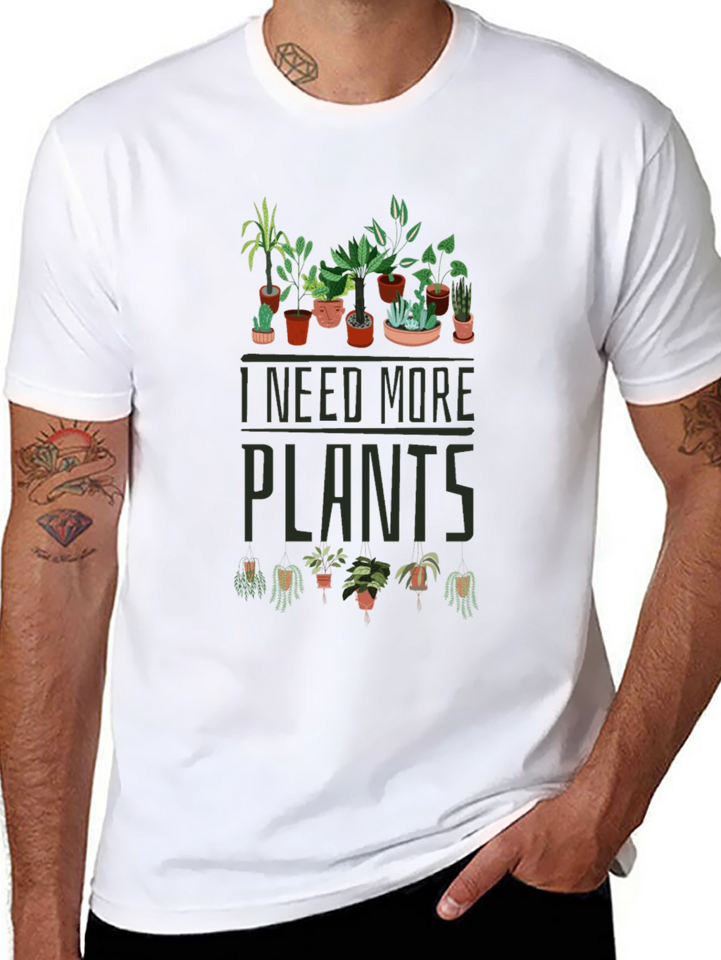I Need More Plants T-Shirt - Black
