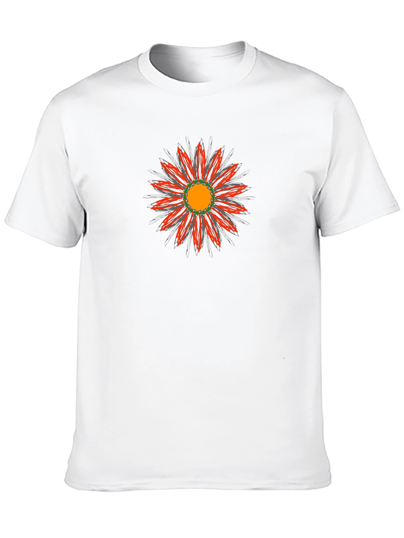 Black T-Shirt with Red Floral Graphic