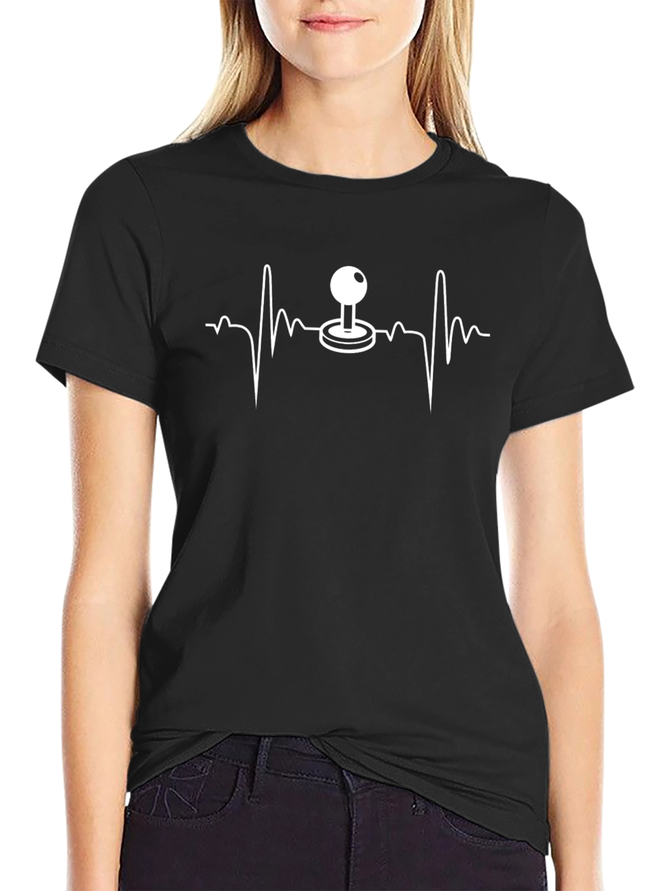 Gamer Heartbeat T-Shirt - Black Graphic Tee