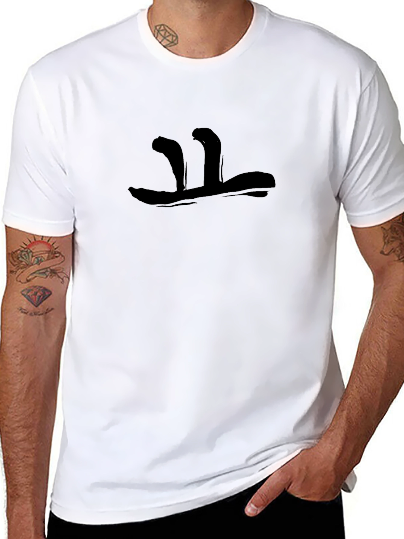 Abstract Graphic Mens Black T-Shirt