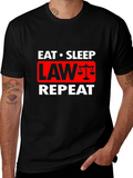 Eat Sleep Law Repeat Graphic Tee