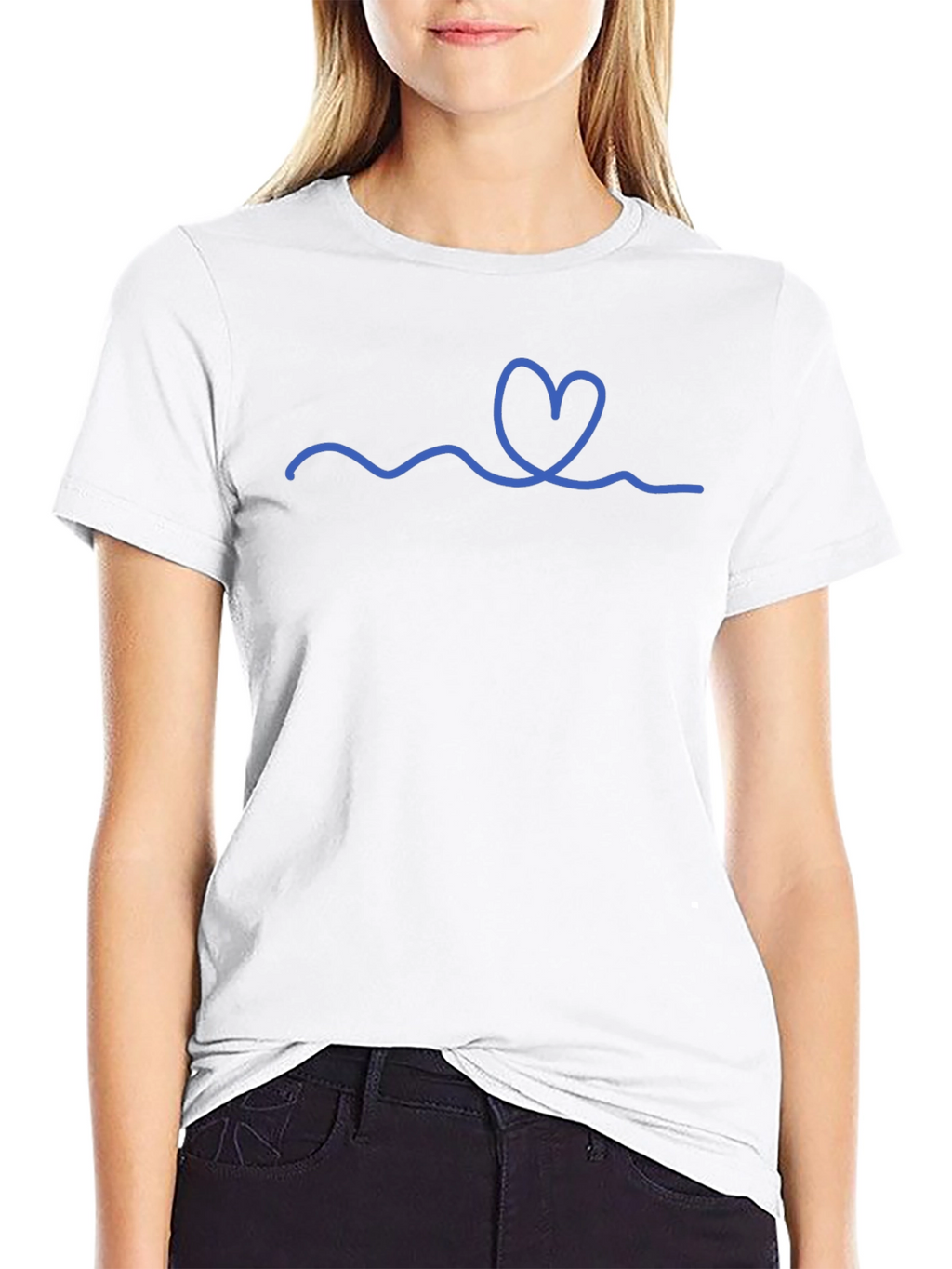 Heart Wave Graphic Tee - Stylish Casual Wear