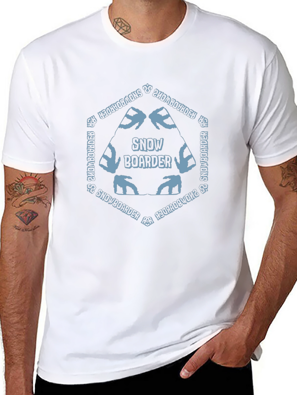 Snowboarder Graphic Tee - Stylish Mens Black T-Shirt