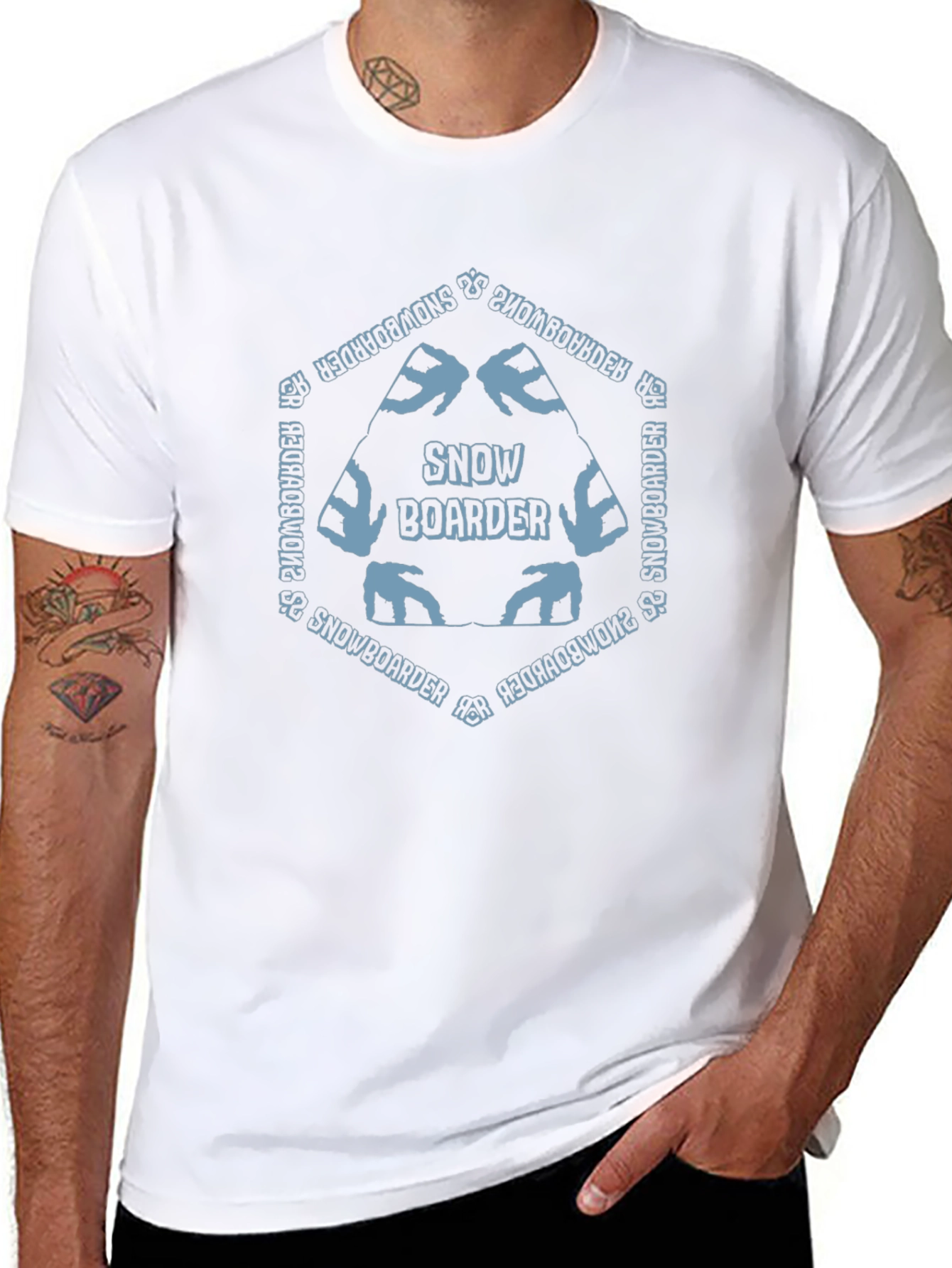 Snowboarder Graphic Tee - Stylish Mens Black T-Shirt