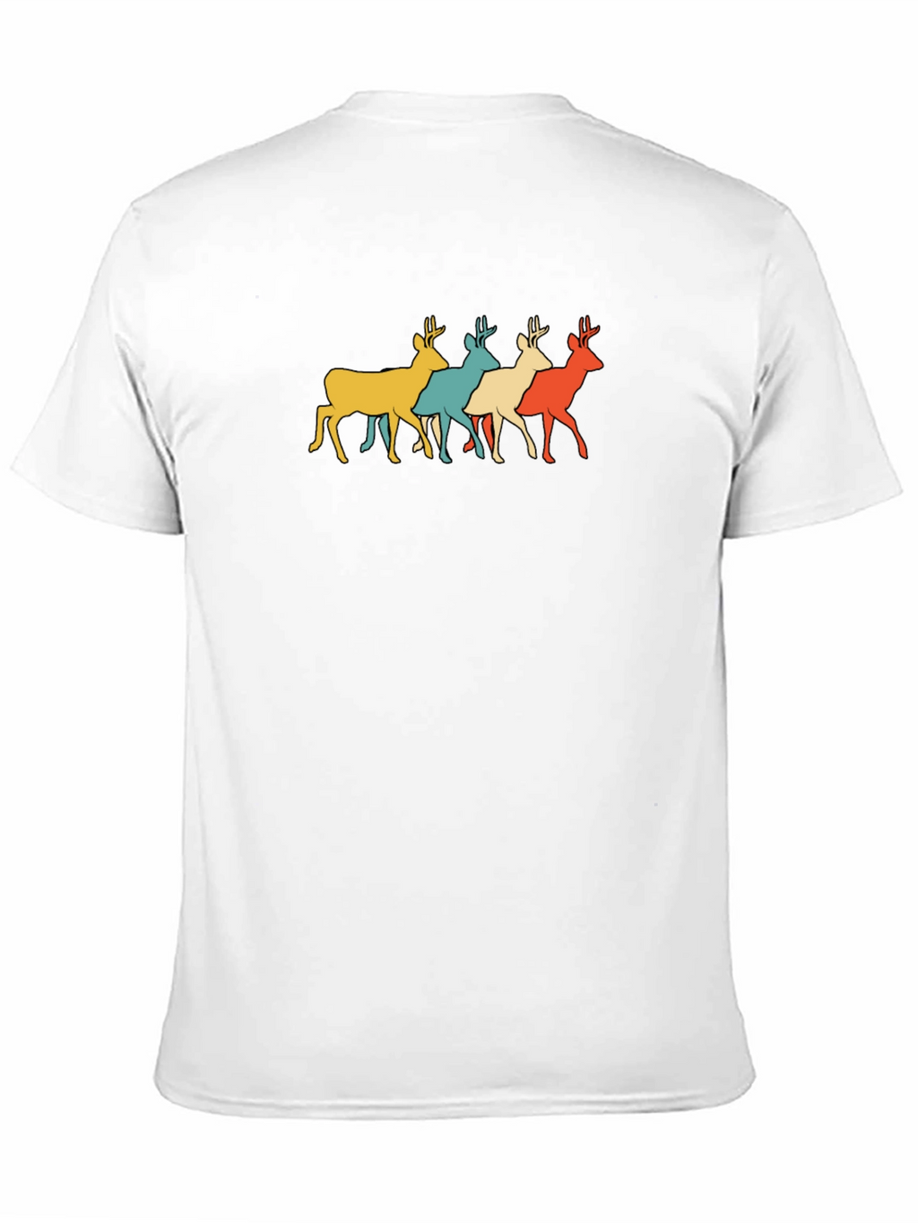 Retro Deer Graphic Tee - Mens Black T-Shirt