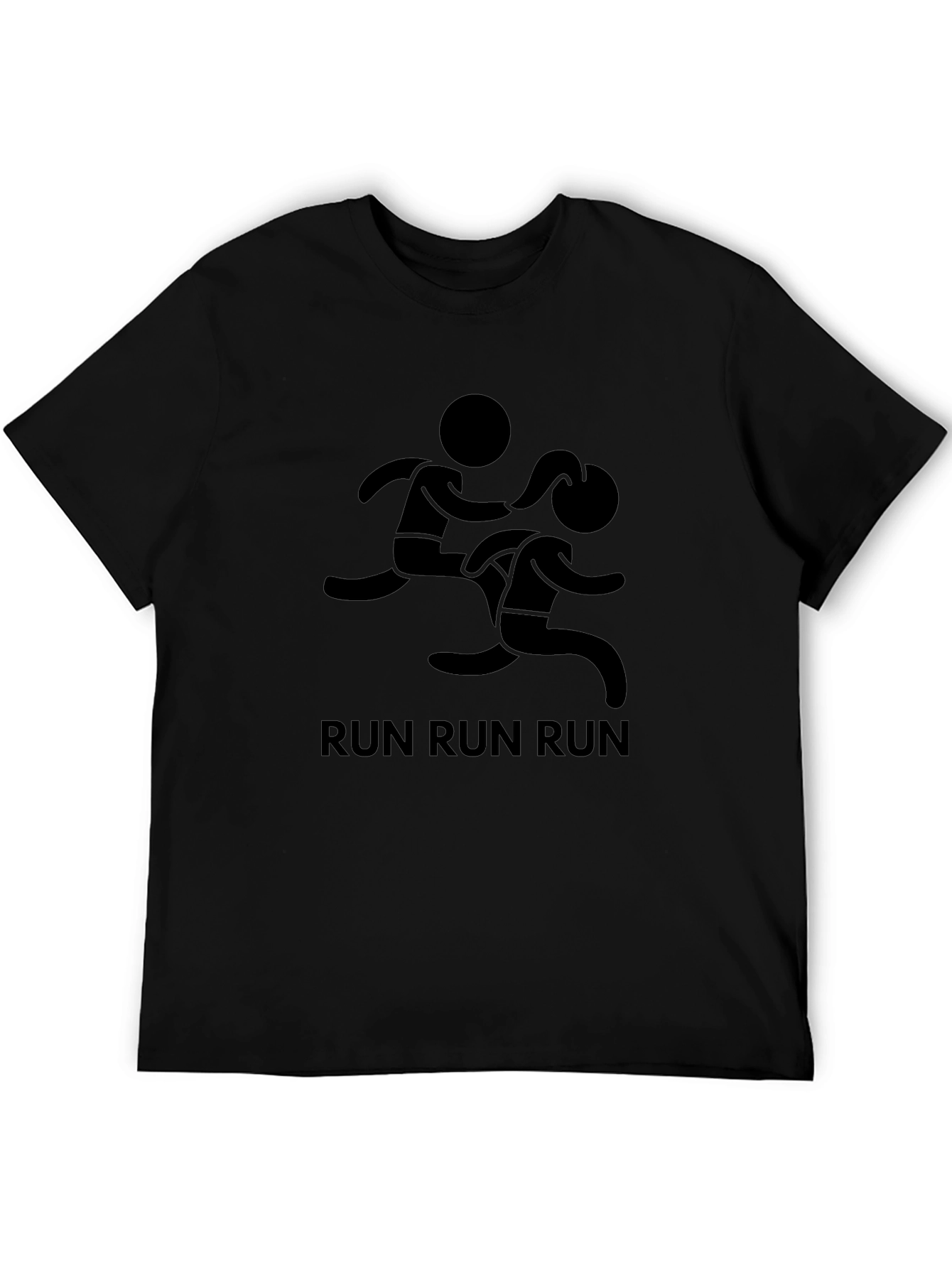 Run Graphic T-Shirt - Black Cotton Tee