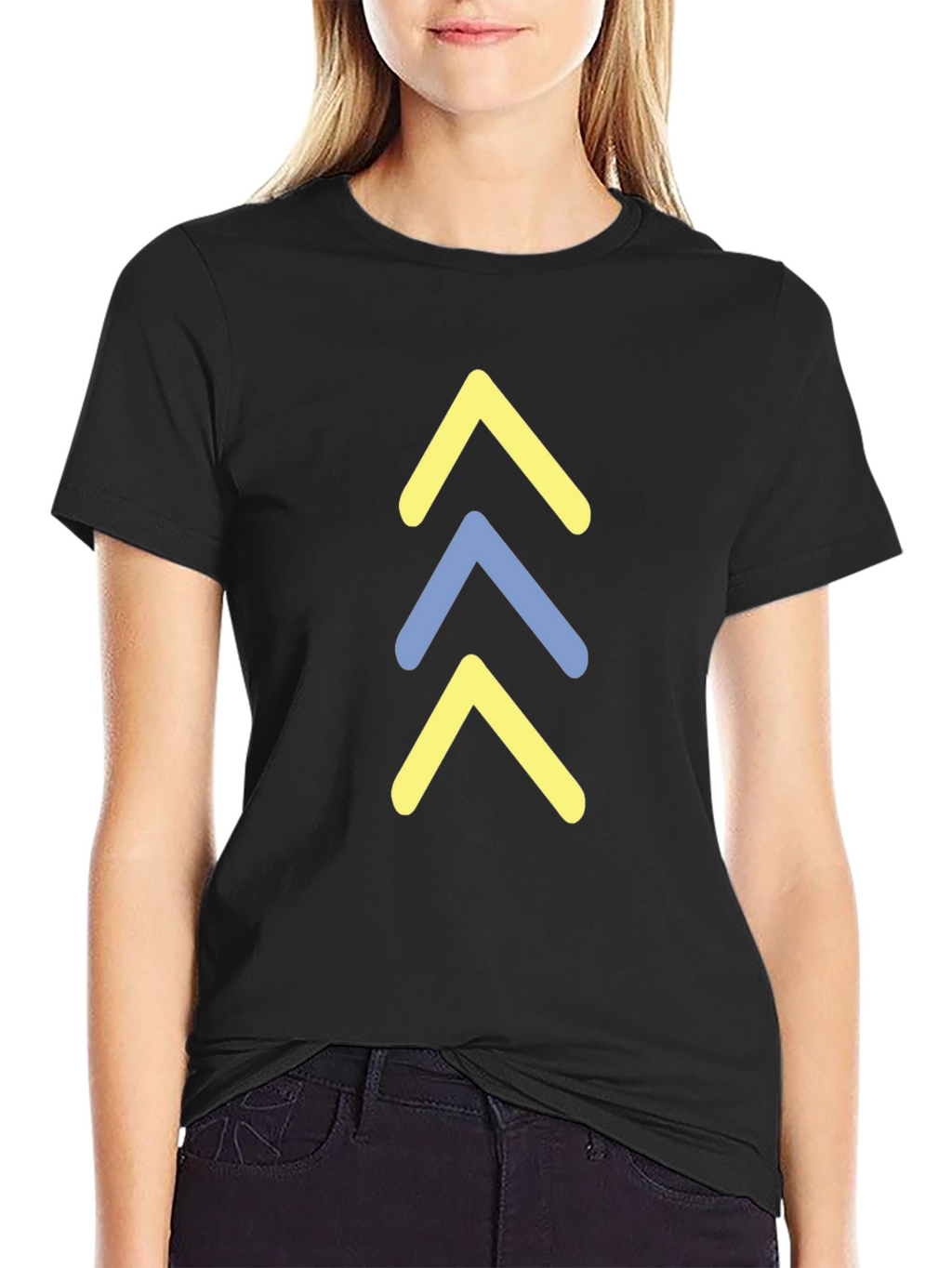 Arrow Stack Graphic Tee - Casual Black T-Shirt