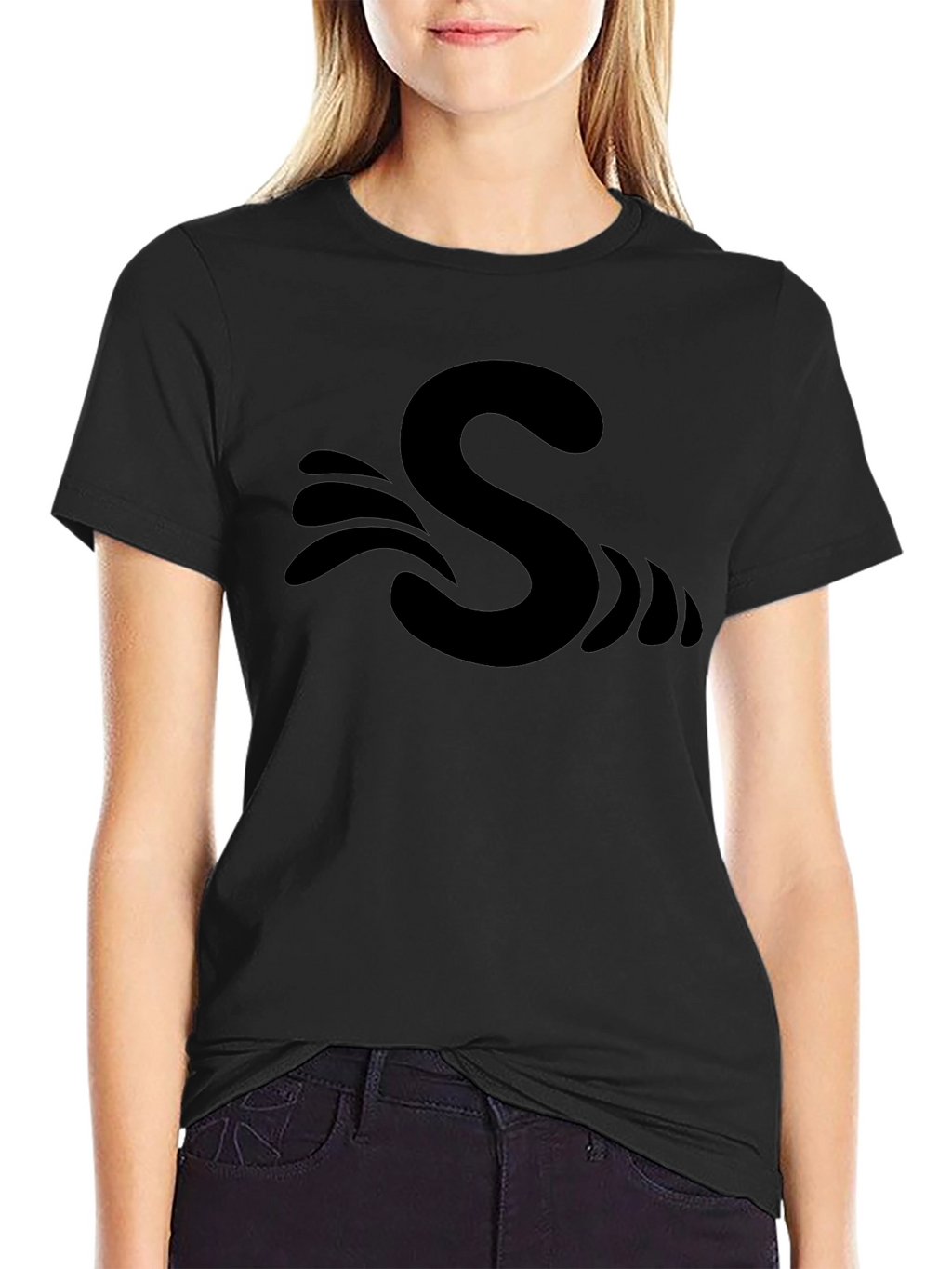 S Wave Black T-Shirt