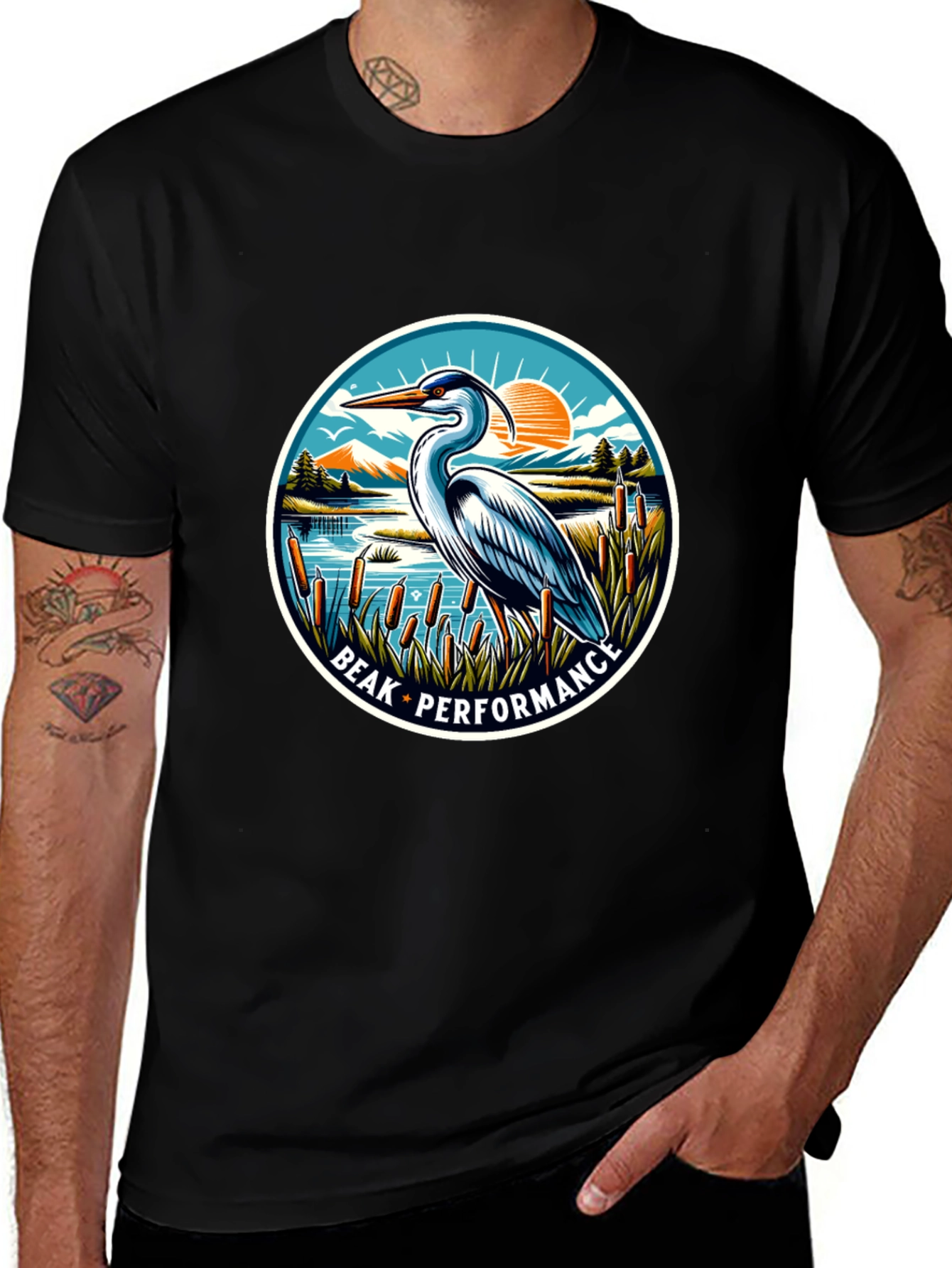 Beak Performance Heron Graphic T-Shirt
