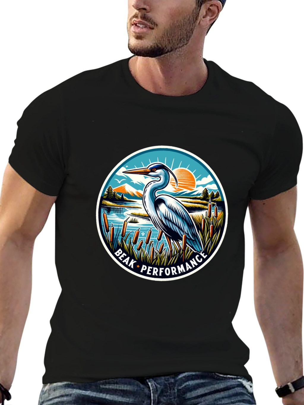 Beak Performance Heron Graphic T-Shirt