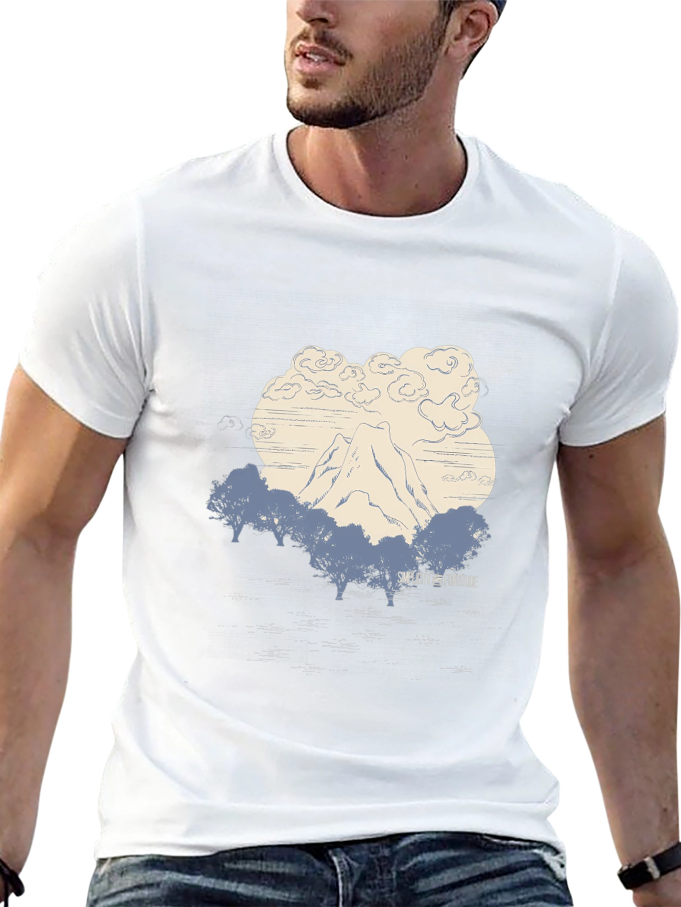 Mountain Graphic Tee - Black Cotton Comfort