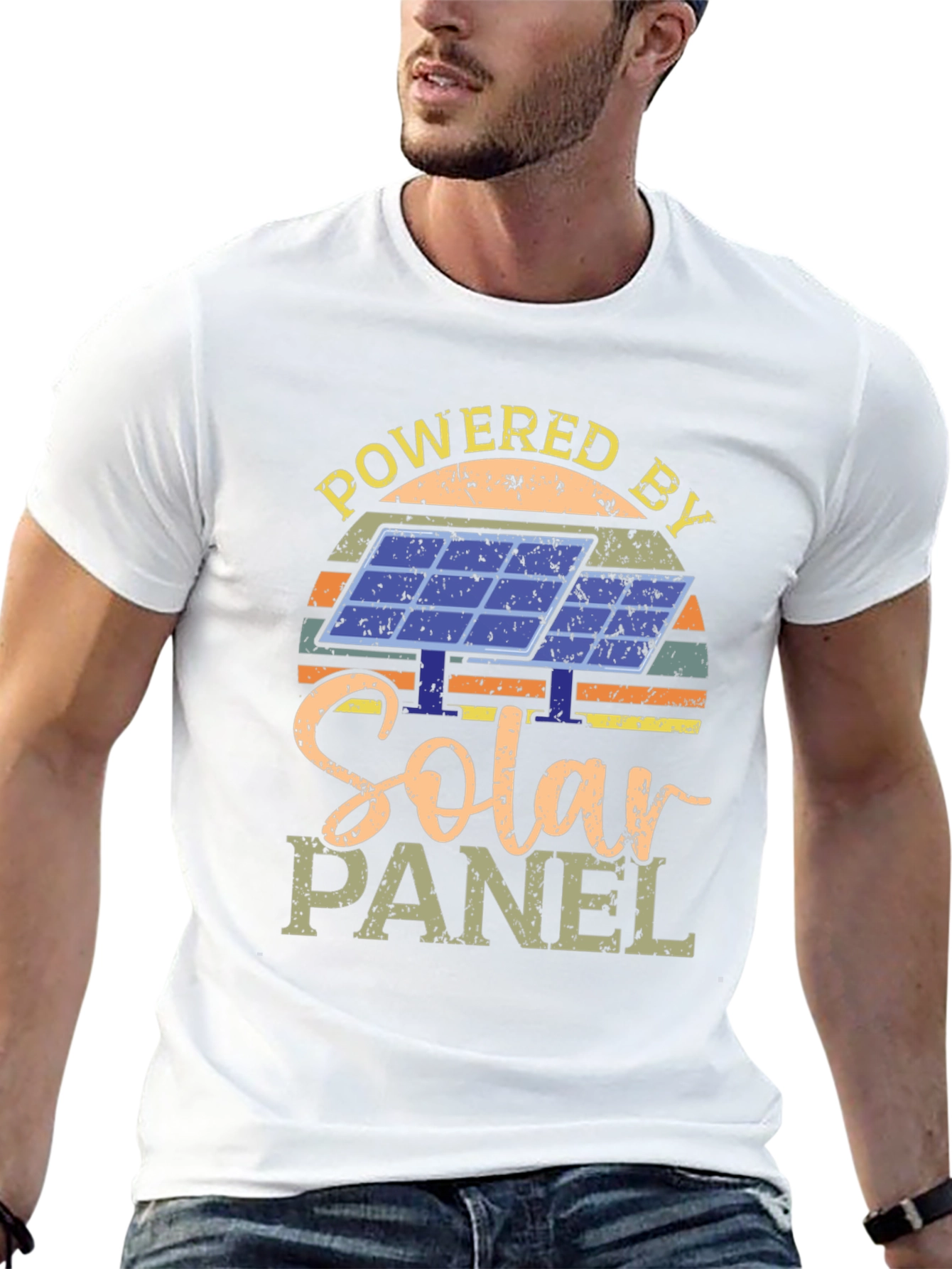 Powered By Solar Panel Graphic T-Shirt