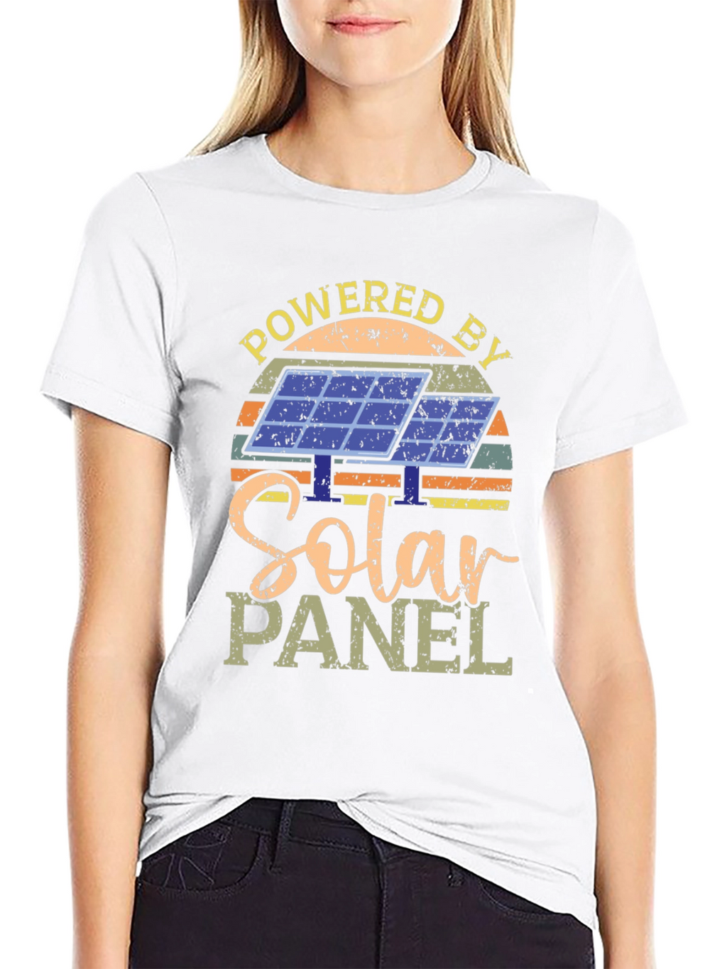 Powered By Solar Panel Graphic T-Shirt