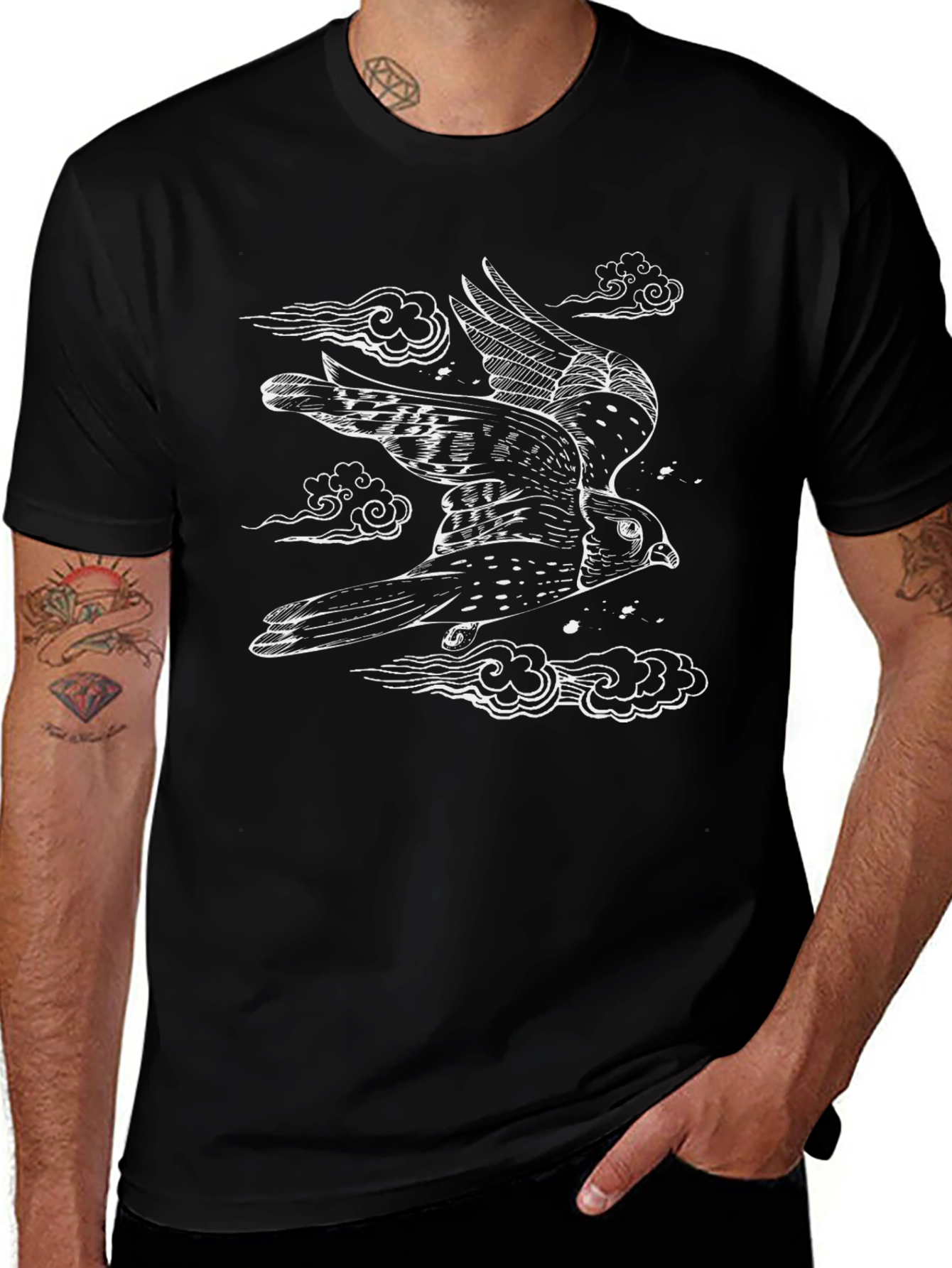 Bird Flight Black Graphic Tee