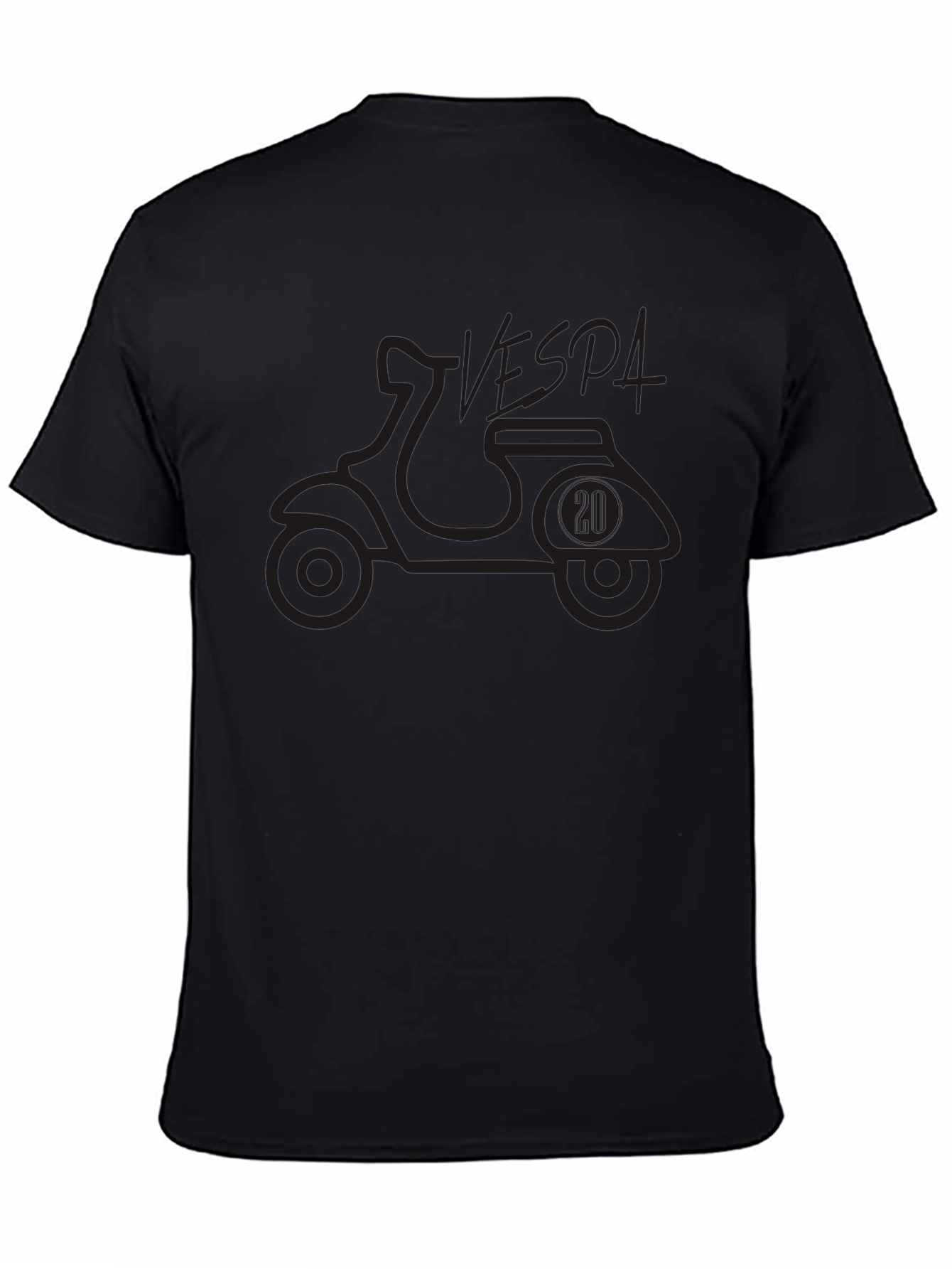 Vespa Scooter Graphic Tee - Black Cotton T-Shirt