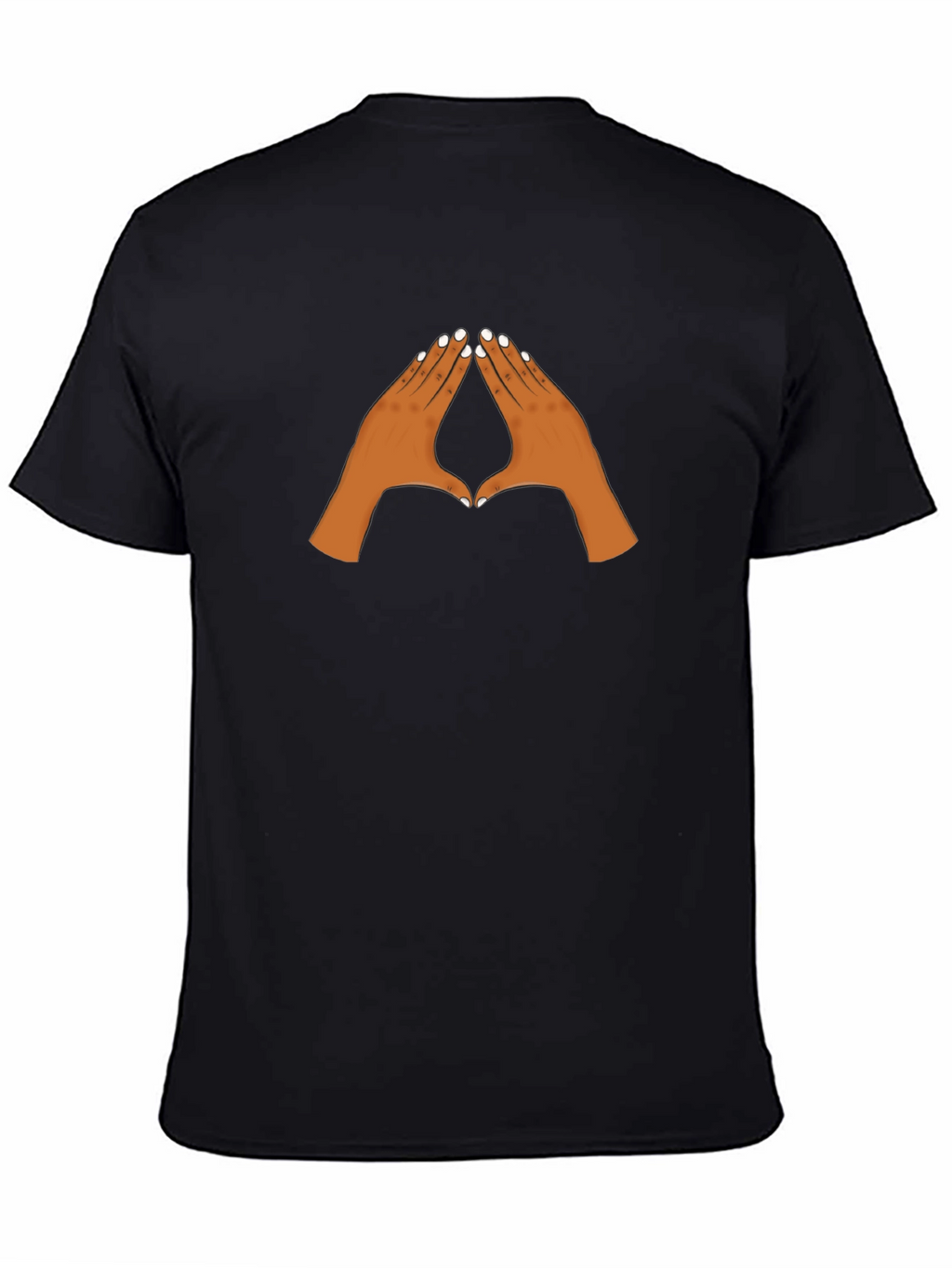 Black Graphic Tee with Pointing Hands Design