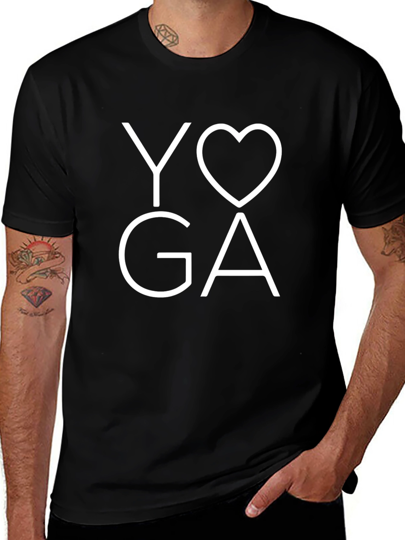 Yoga Love Graphic Black T-Shirt