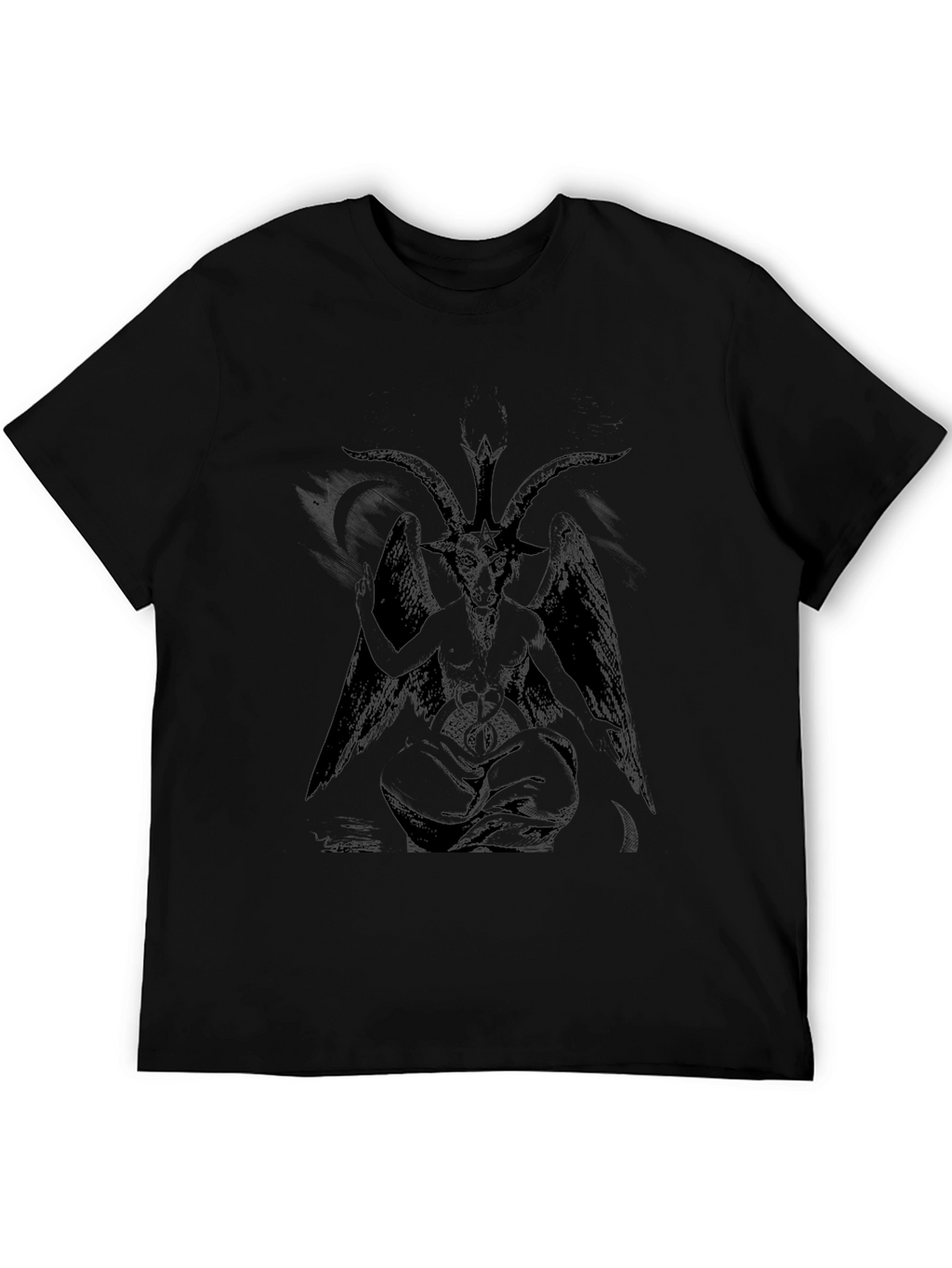 Baphomet Graphic Tee - Black Cotton T-Shirt