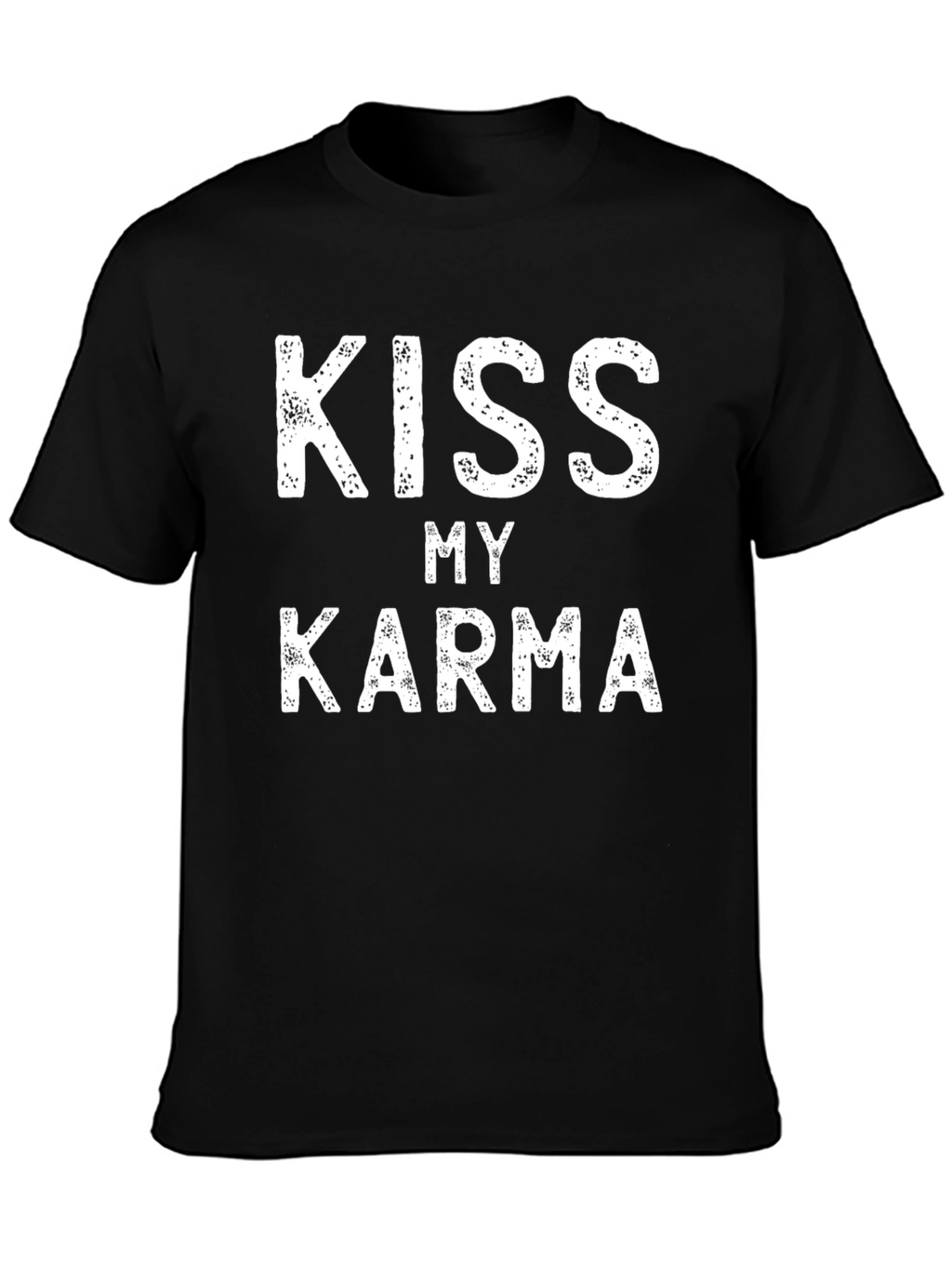 Kiss My Karma Graphic Tee - Black Cotton T-Shirt