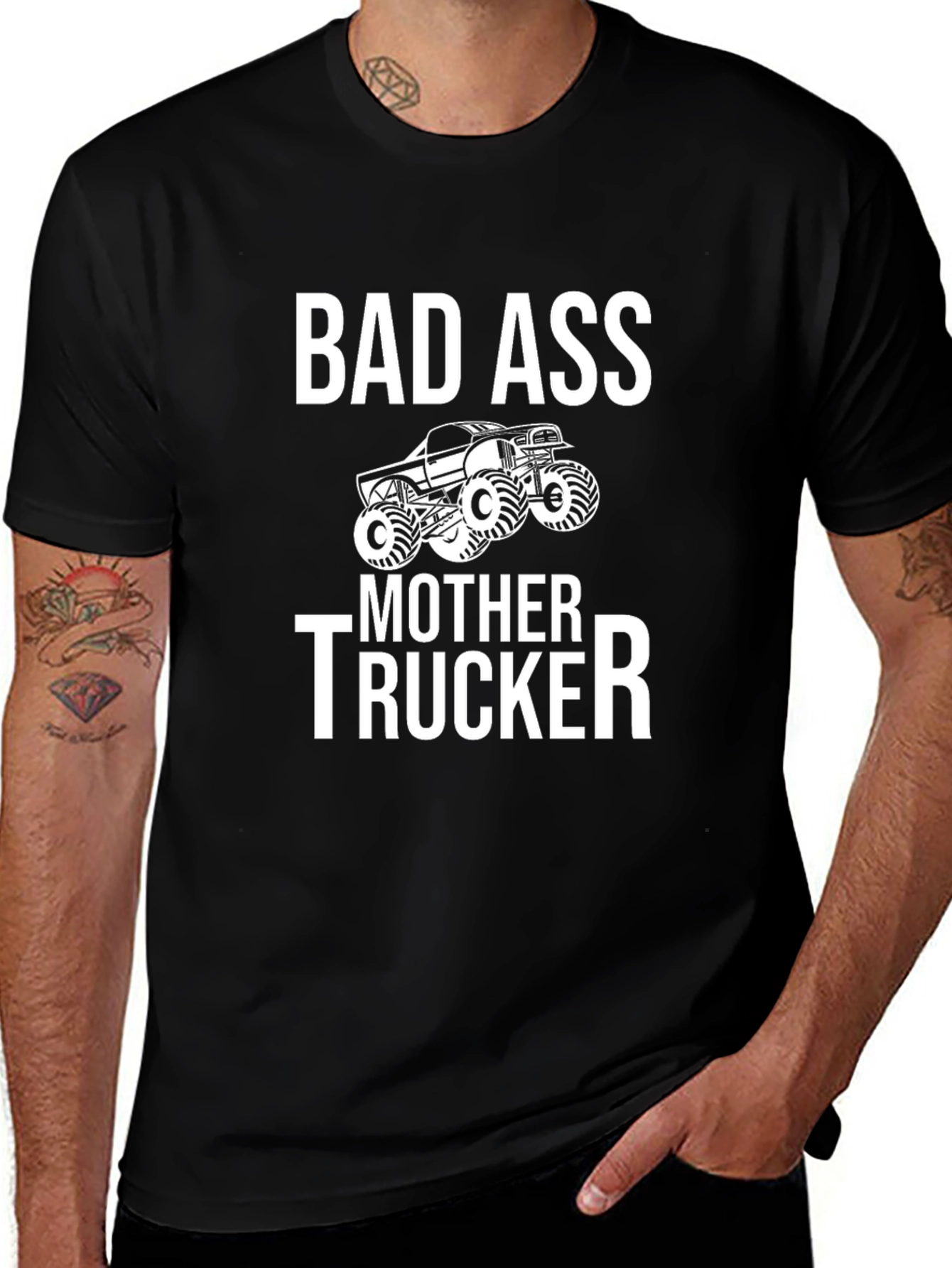 Bad Ass Mother Trucker Graphic T-Shirt