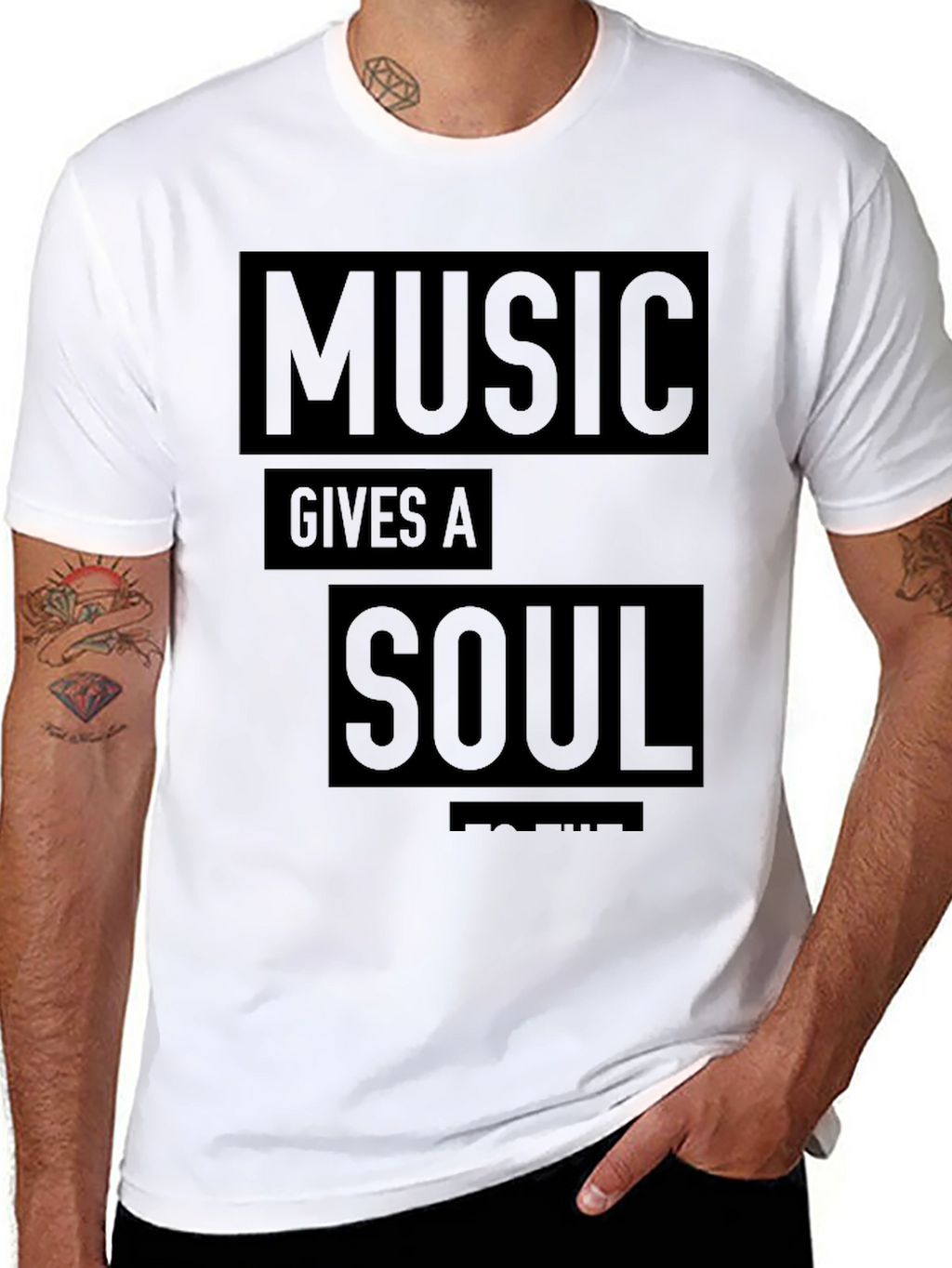 Music Gives A Soul T-Shirt - Black Graphic Tee