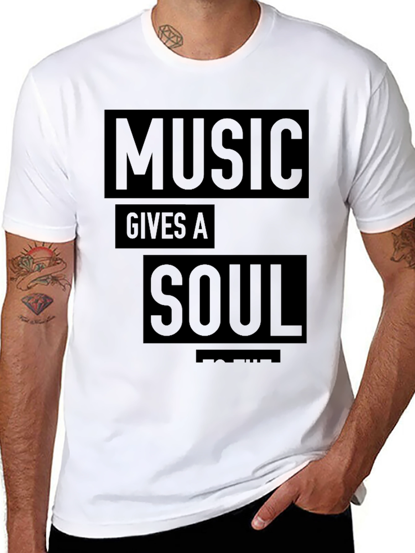Music Gives A Soul T-Shirt - Black Graphic Tee