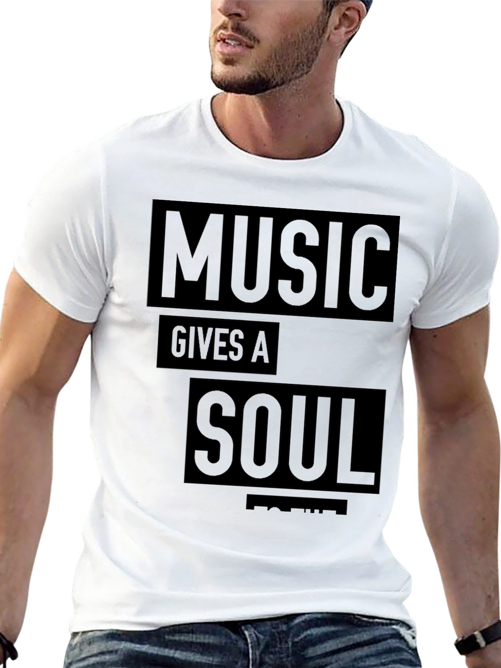Music Gives A Soul T-Shirt - Black Graphic Tee