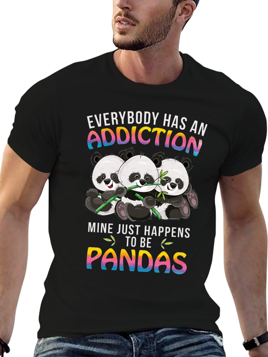 Panda Addiction T-Shirt - Cute Graphic Tee