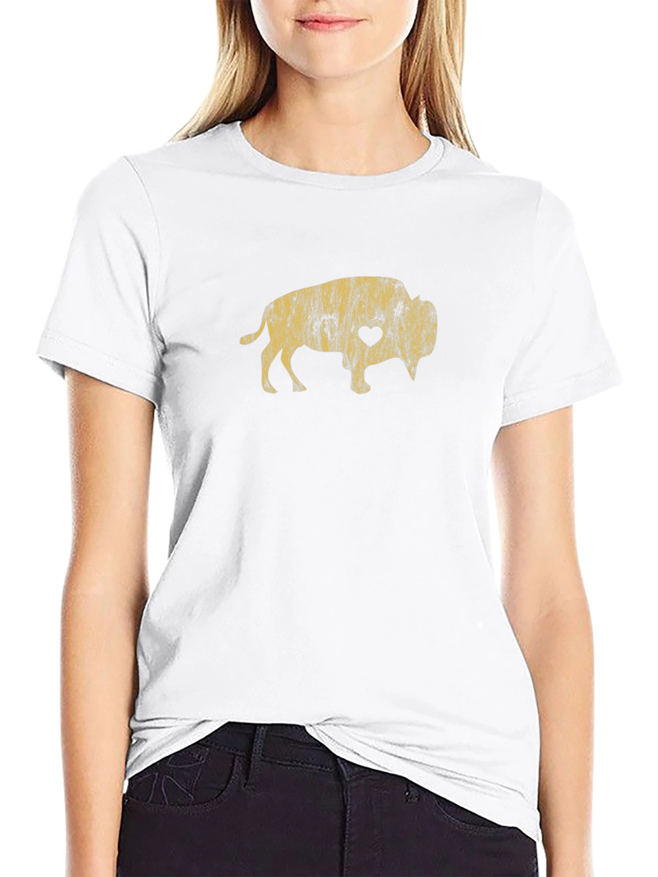 Buffalo Heart Graphic Black T-Shirt
