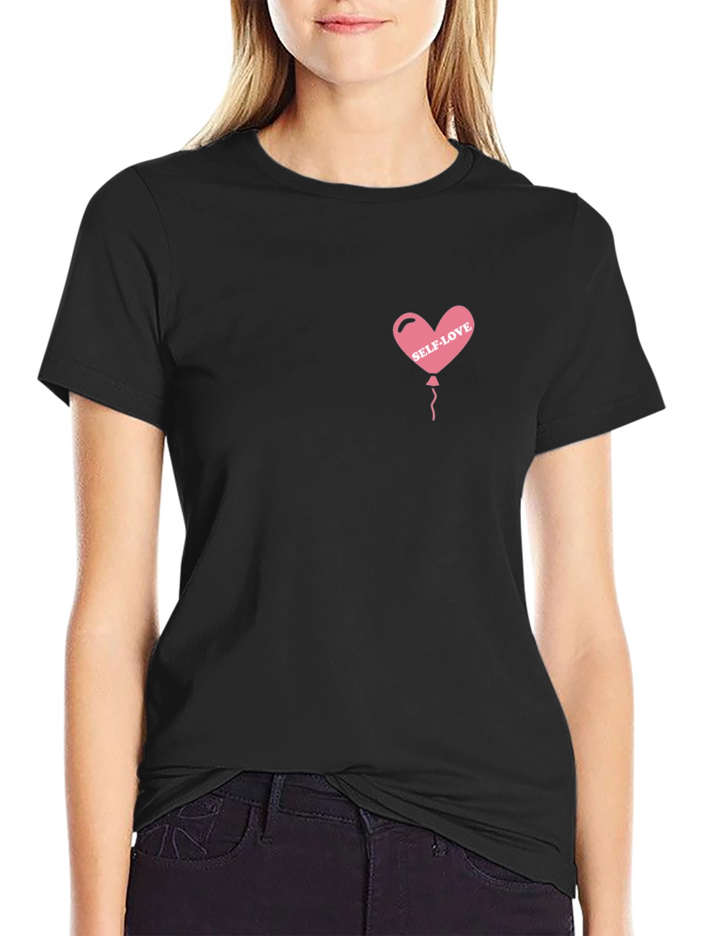 Self-Love Heart Balloon Tee - Black T-Shirt