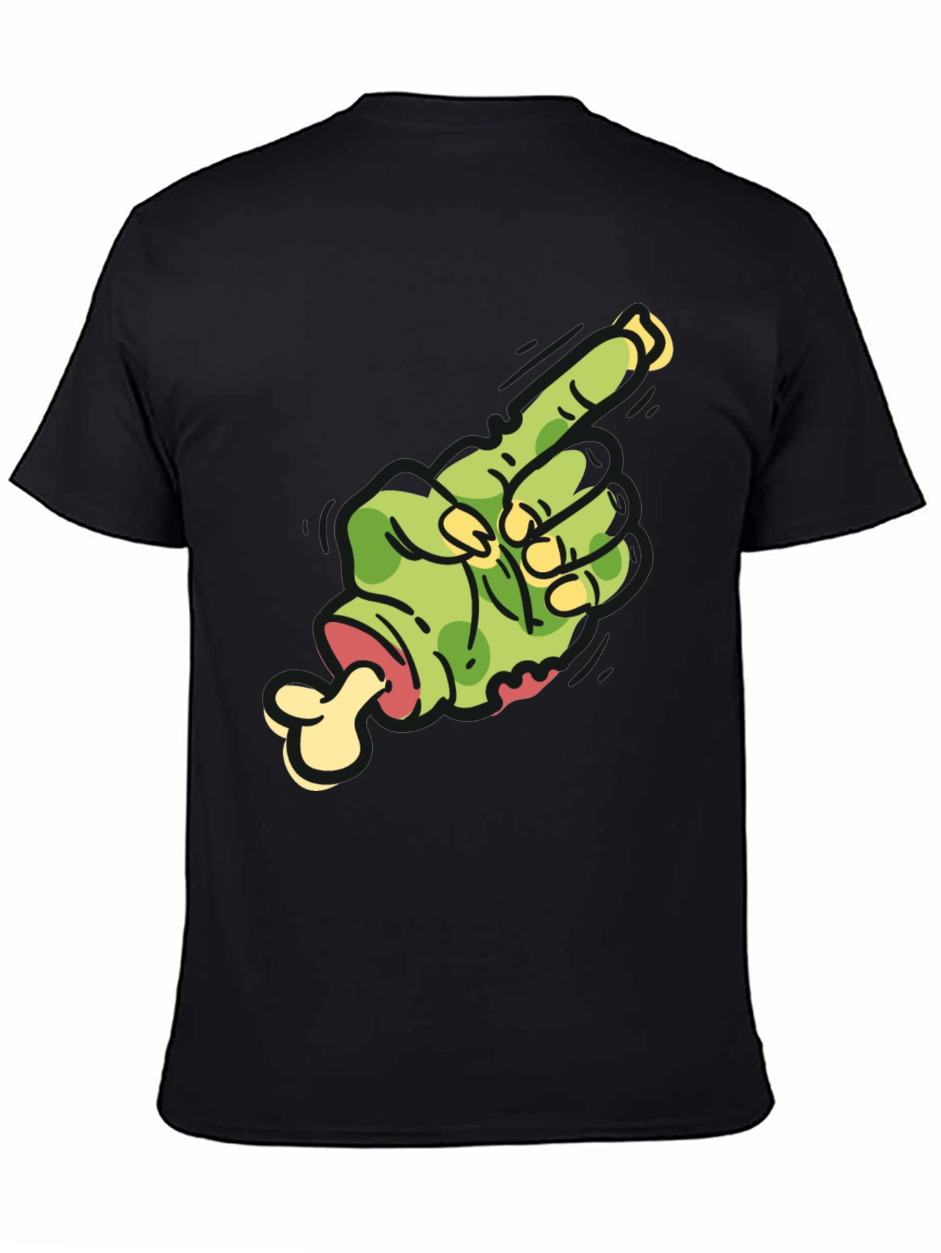 Zombie Finger Graphic Tee - Pointing Horror T-Shirt