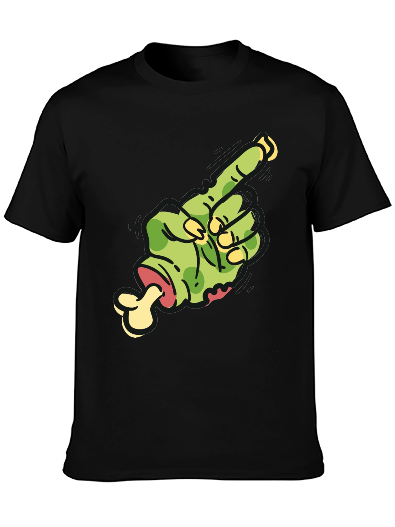 Zombie Finger Graphic Tee - Pointing Horror T-Shirt