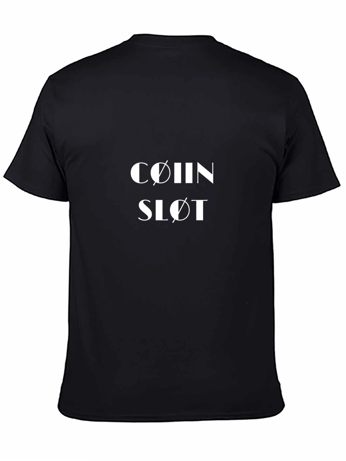 Coin Slot Graphic Tee - Black Casual T-Shirt